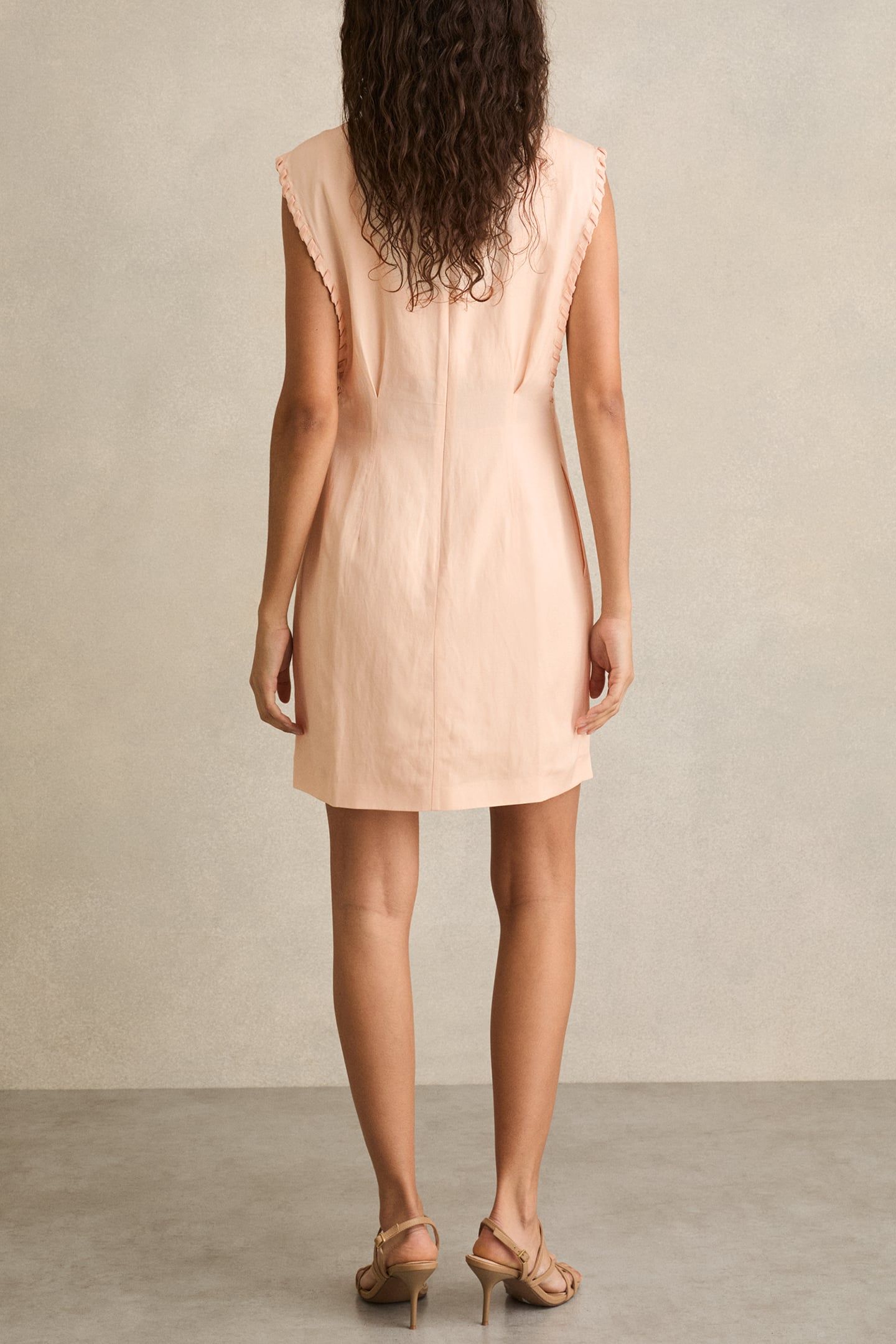 CRAFT STITCHED SLEEVELESS DRESS PEACH 3