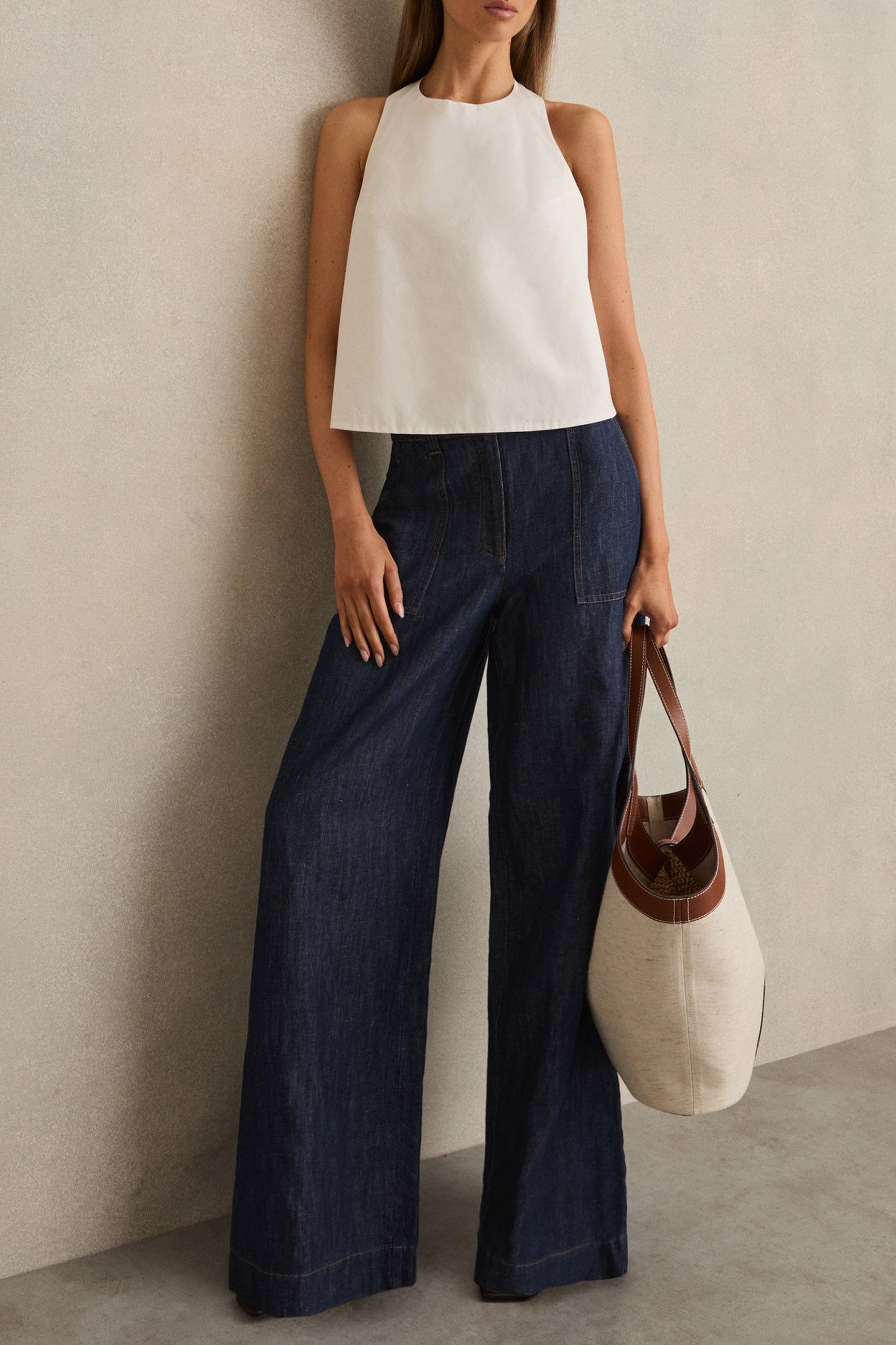 WIDE LEG LINEN TROUSER INDIGO 3