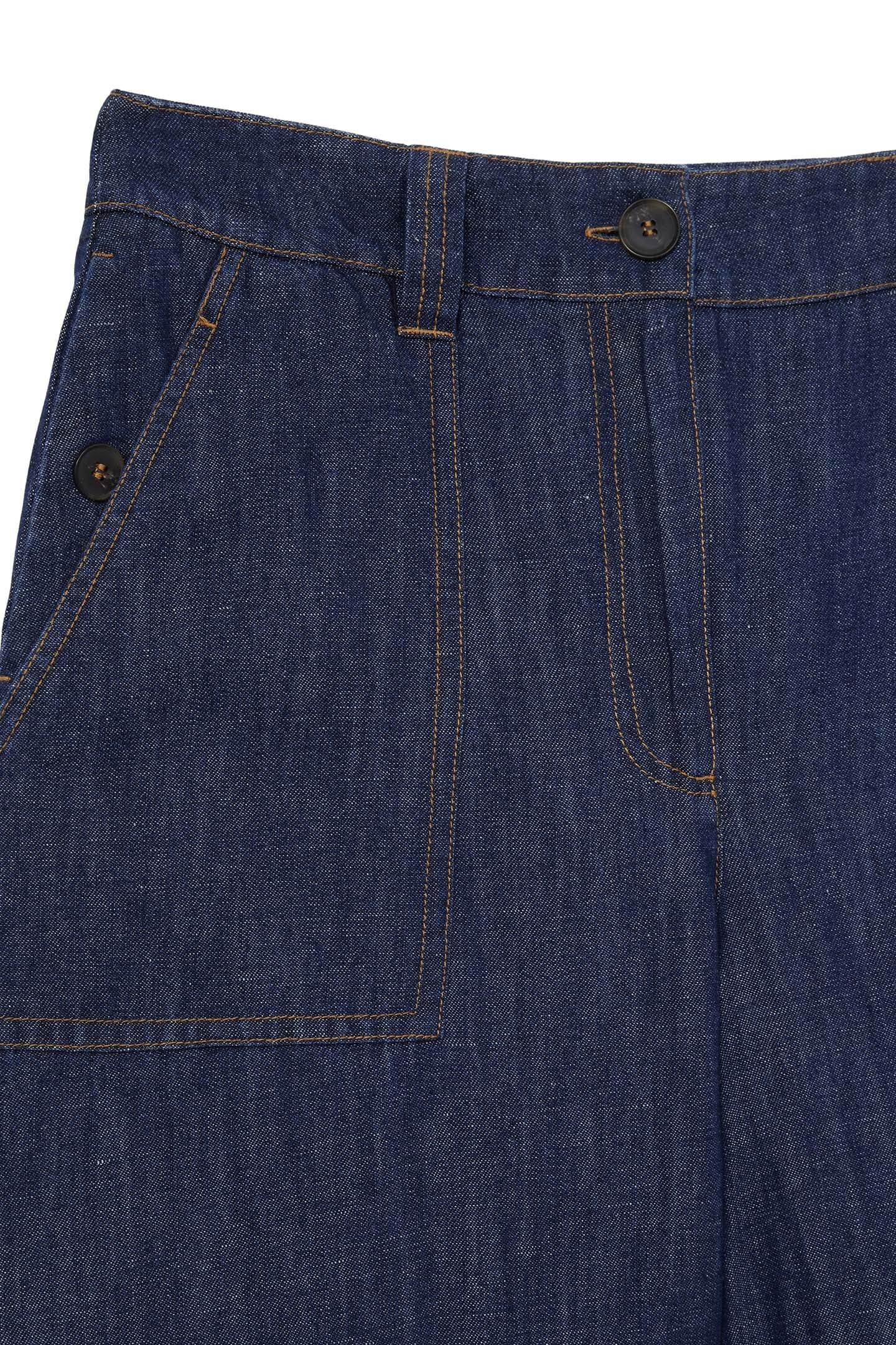 WIDE LEG LINEN TROUSER INDIGO 6