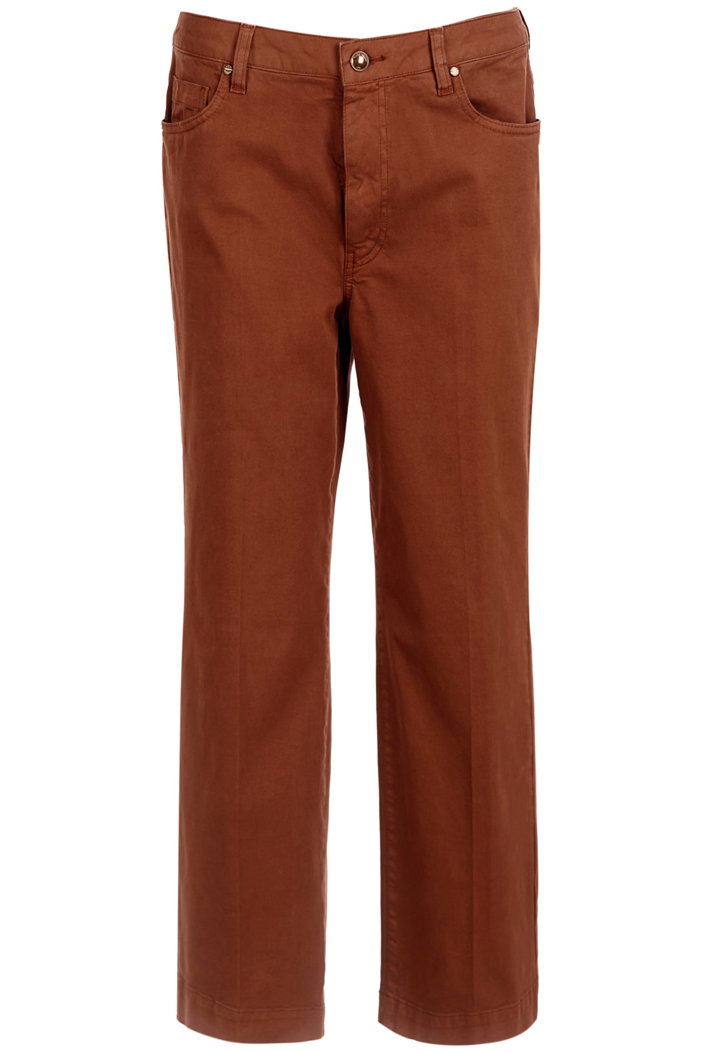 WIDE COTTON CROPPED PANTS IN BROWN 4