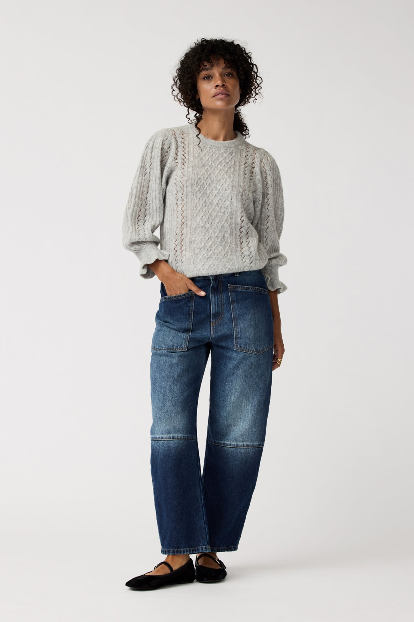 ANNA PULLOVER LIGHT GREY MELANGE 1