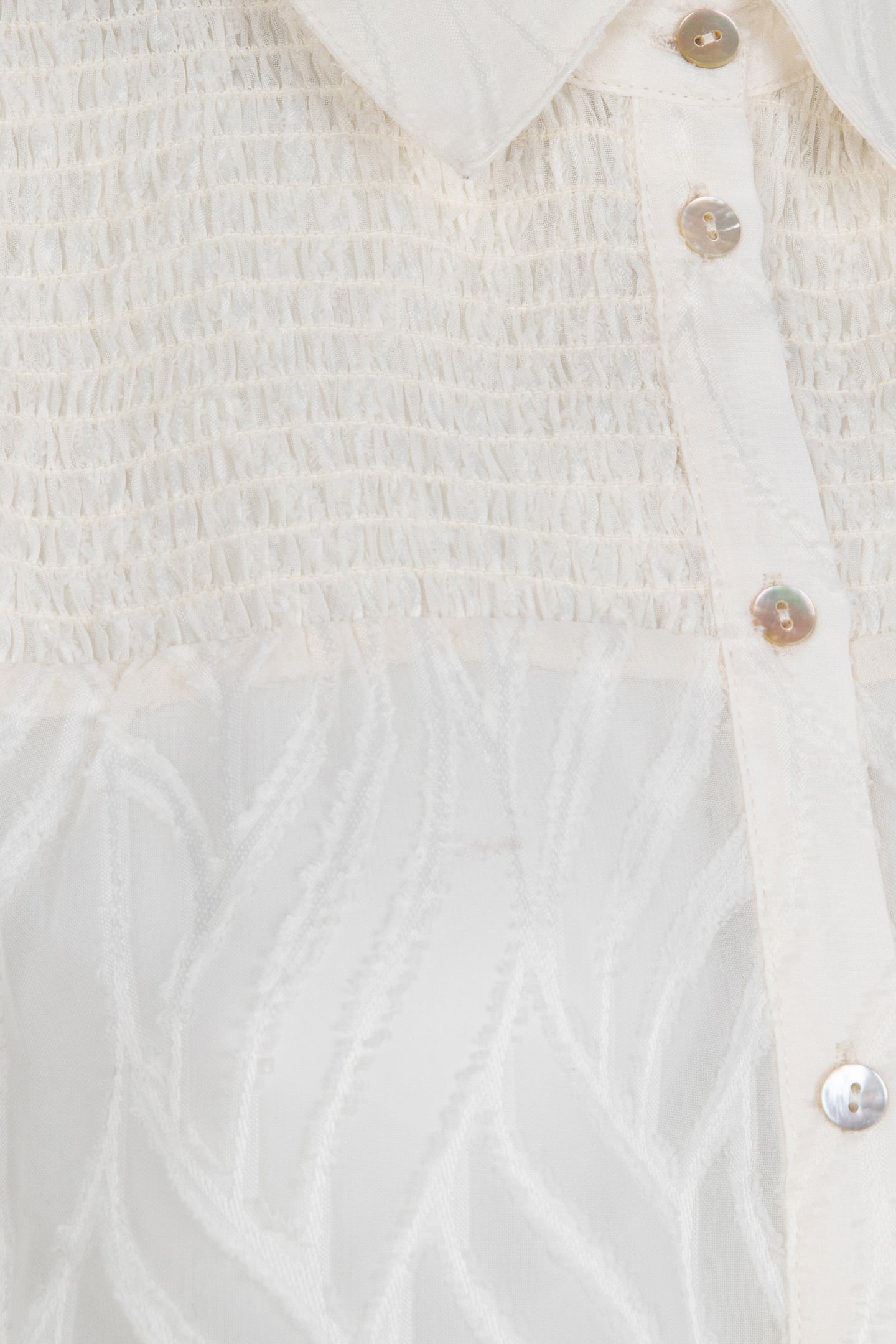 BLOUSE BURN OUT SMOCK OFF WHITE 9