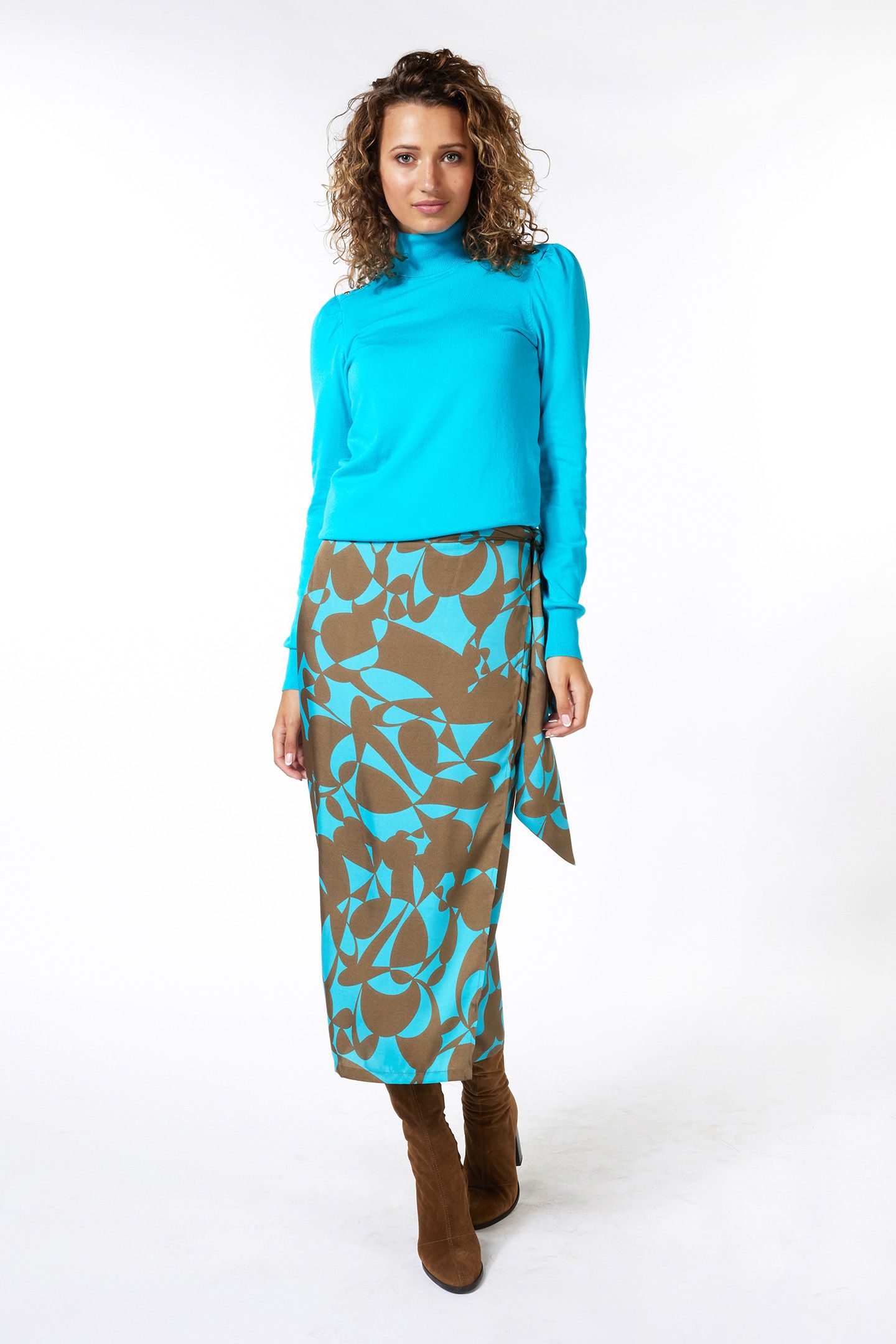 SKIRT WRAP OVER SATEEN EXPRESSIVE ROOTS PRINT 2