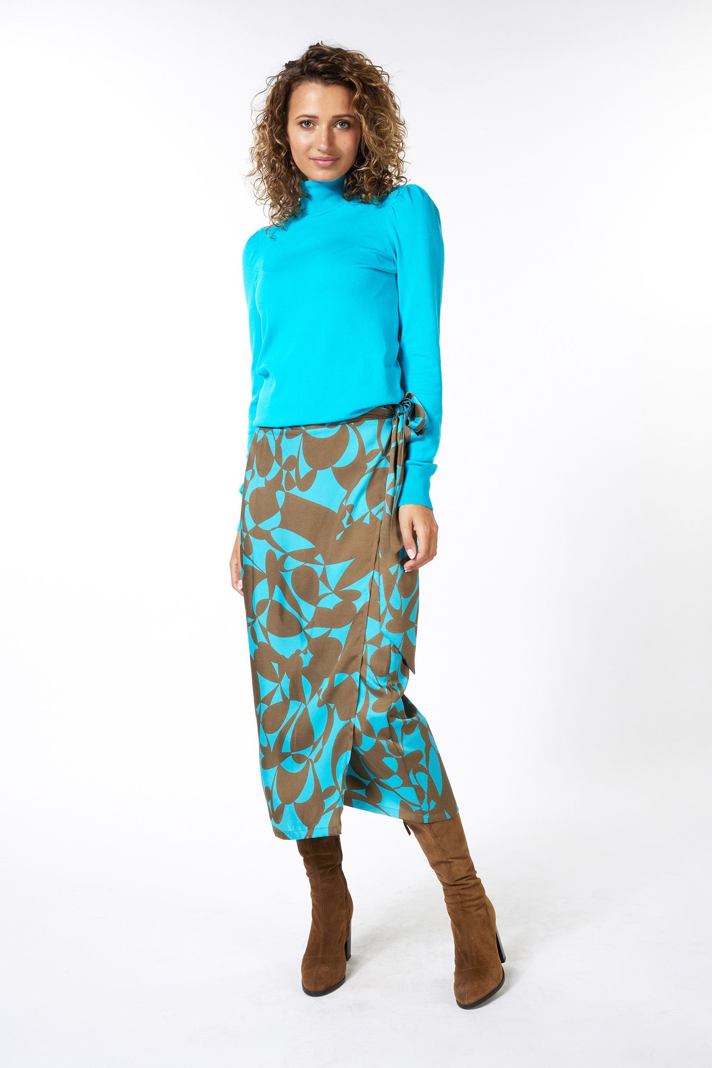 SKIRT WRAP OVER SATEEN EXPRESSIVE ROOTS PRINT 3