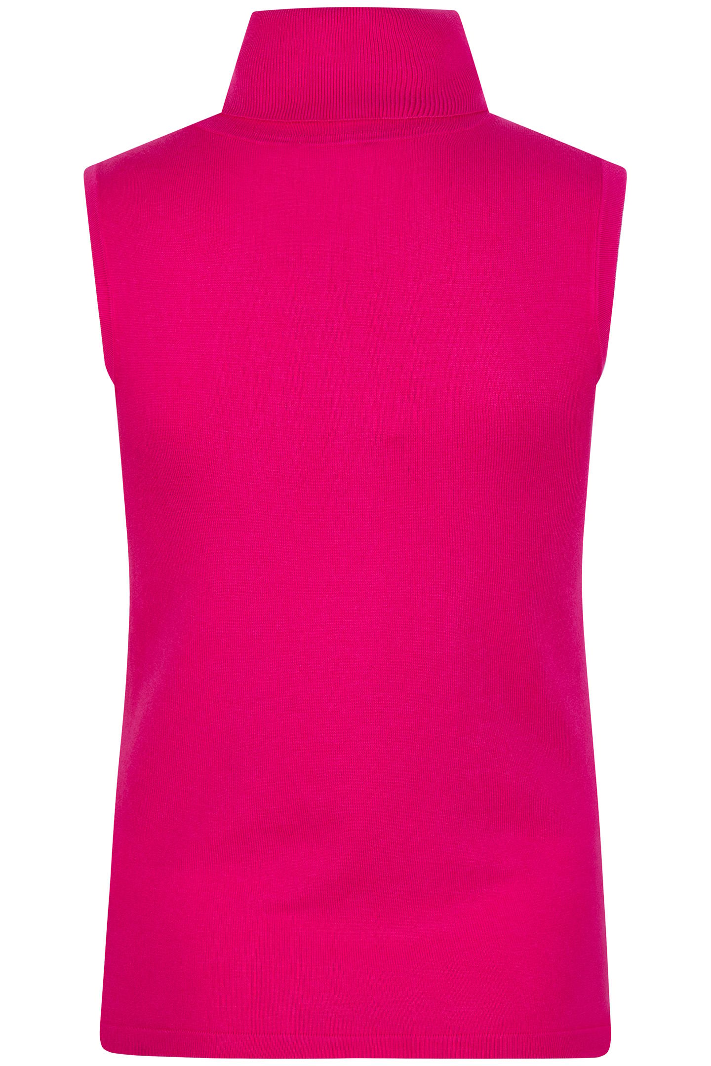 TOP SLVLSS RIBBED COL BASIC KNIT FUCHSIA 4