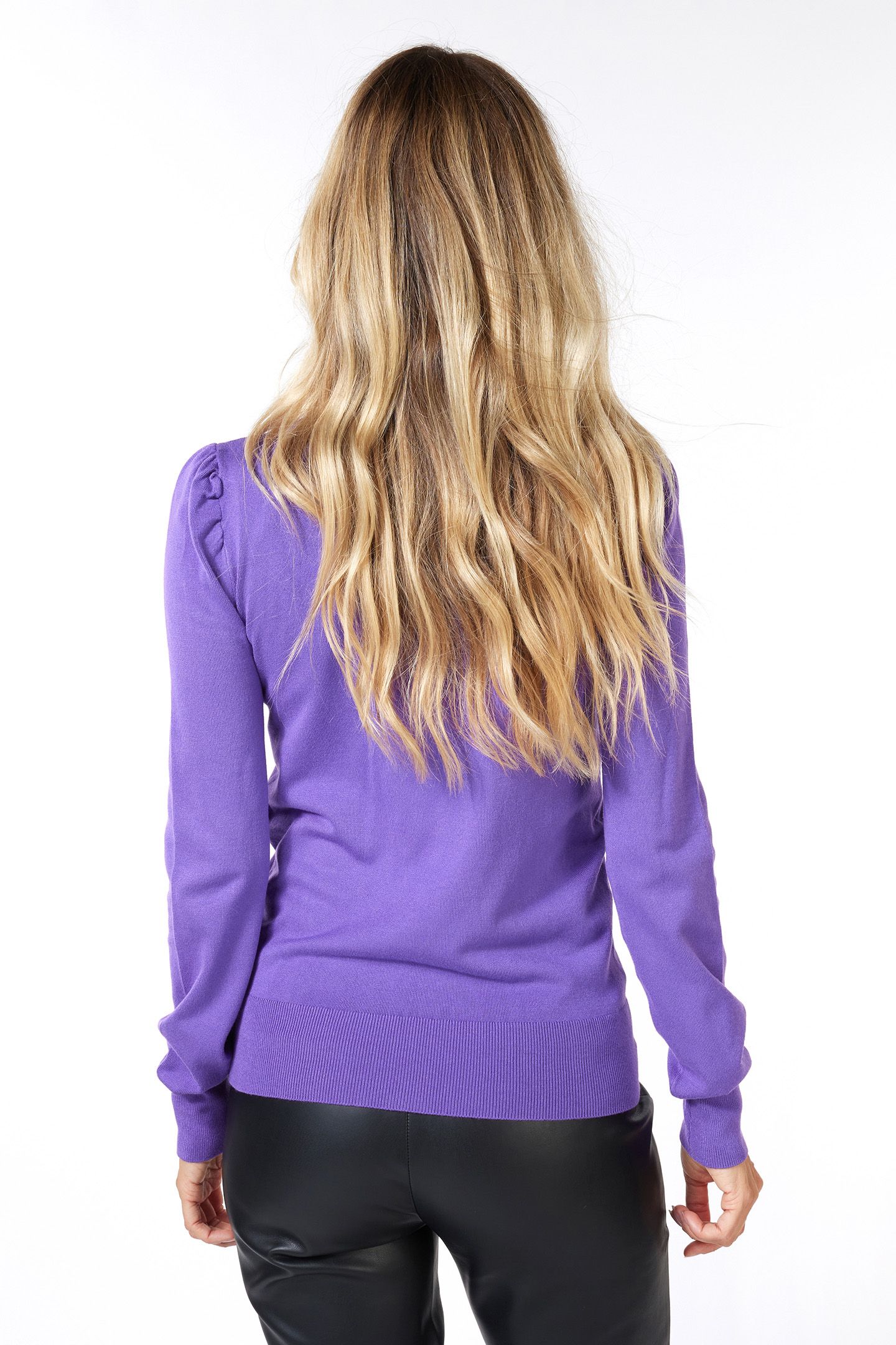 SWEATER FANCY DETAIL SHLDR BASIC KNIT DEEP LAVENDER 4