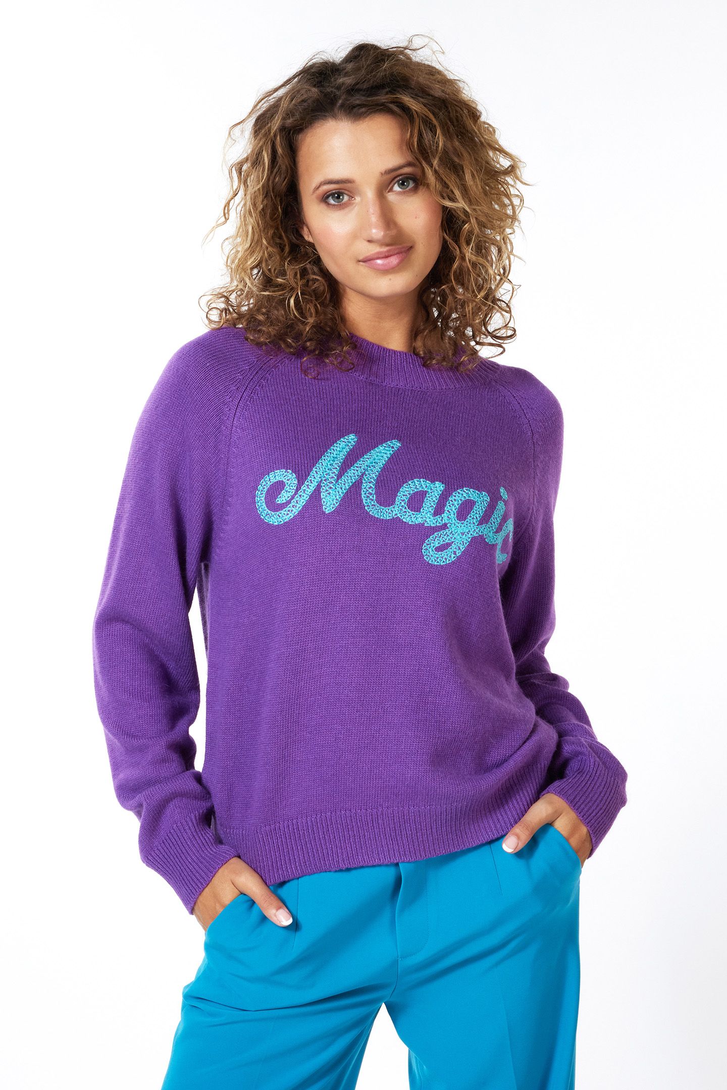 SWEATER “MAGIC” INTARSIA DEEP LAVENDER 3