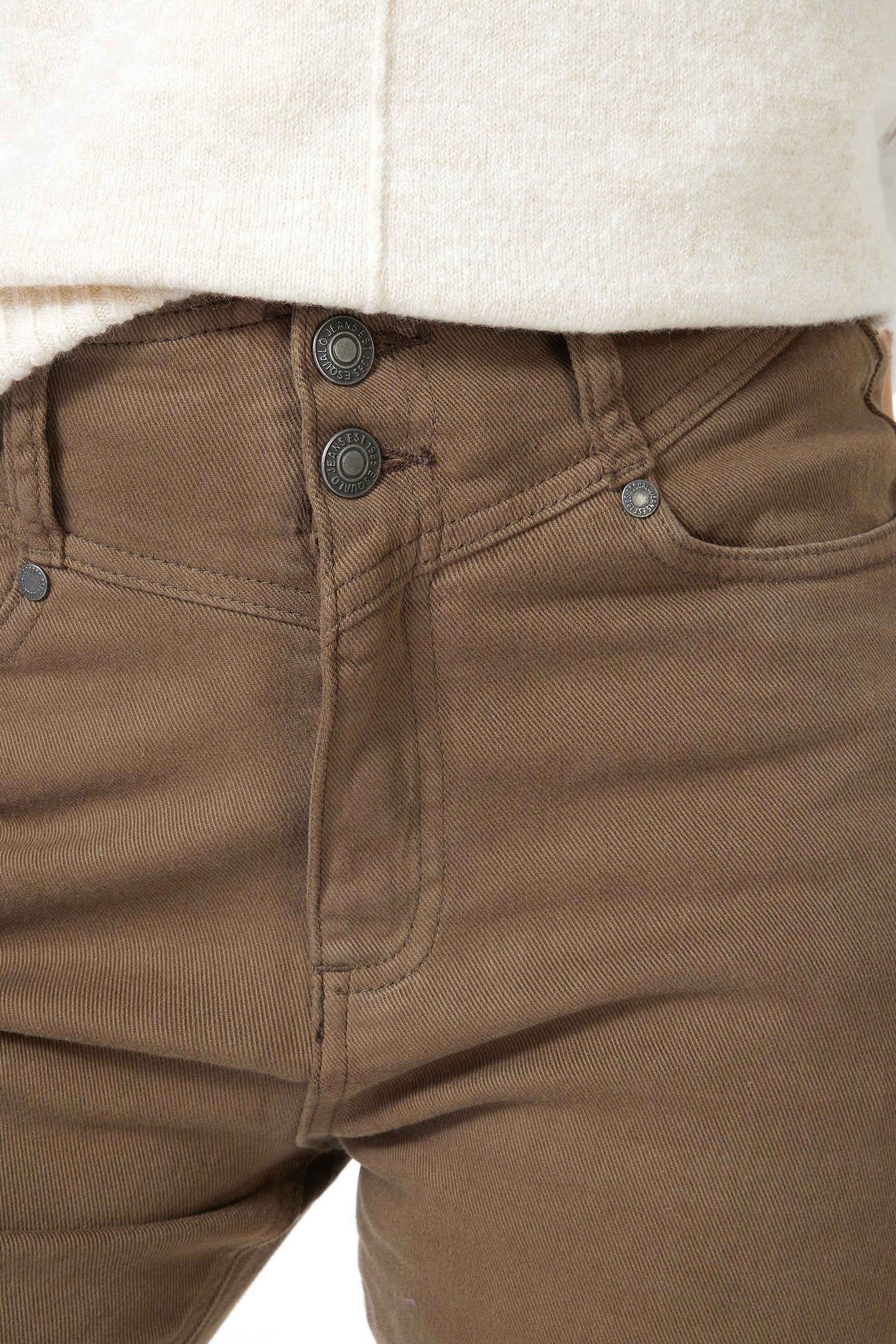 TROUSERS COLORED DENIM STRAIGHT FIT ARMY GREEN 6