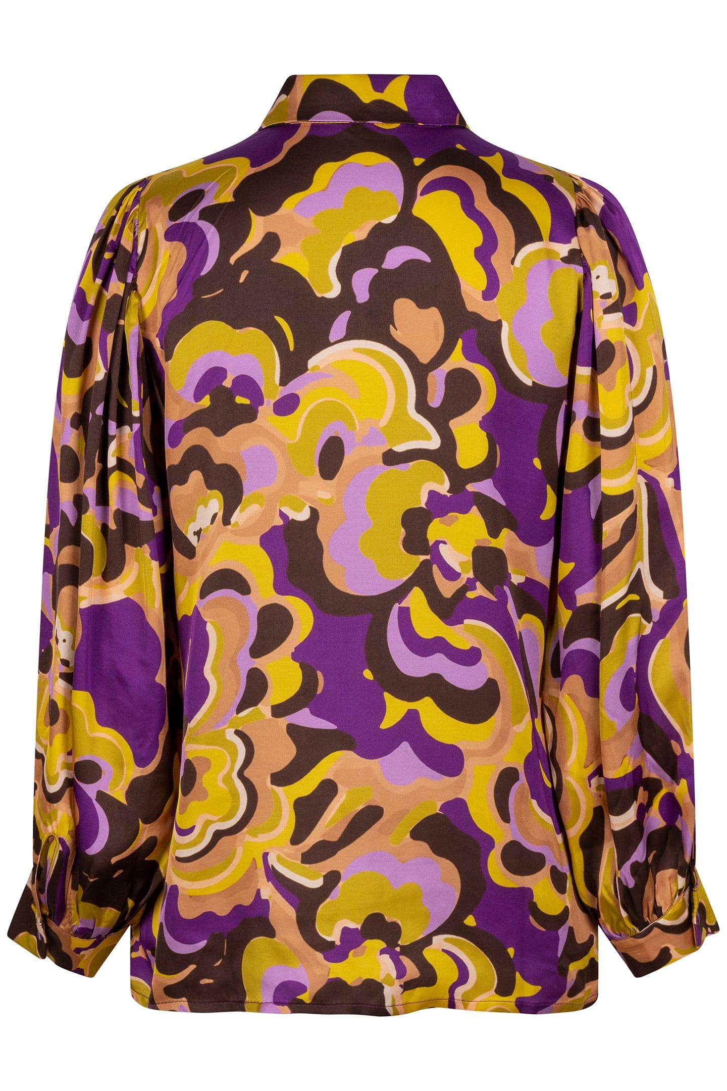 BLOUSE PUFF SLV FANCY EARTH PRINT 7