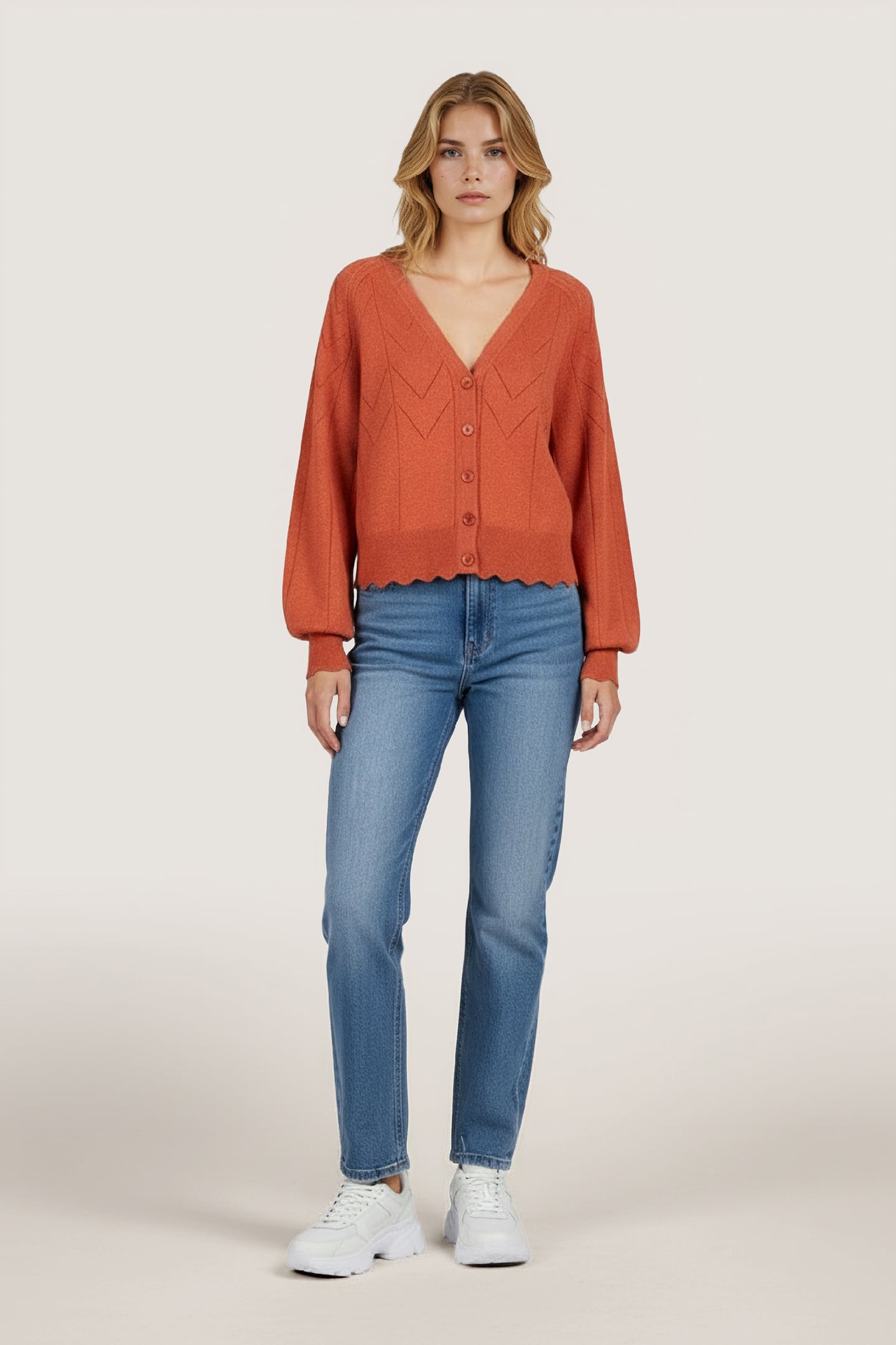 CARDIGAN LUREX RUST 2