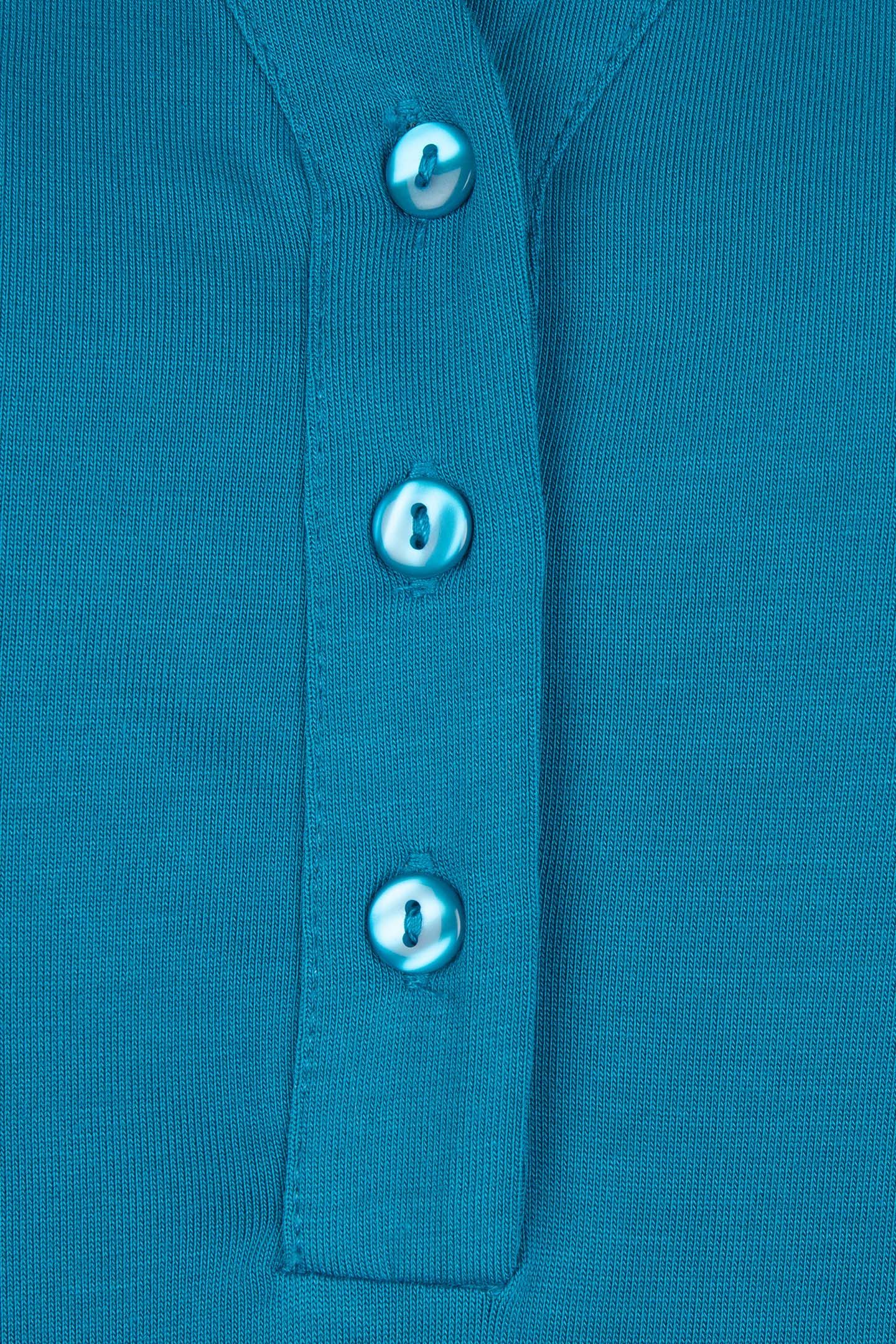 TOP MODAL V-NECK BUTTON PETROL 6