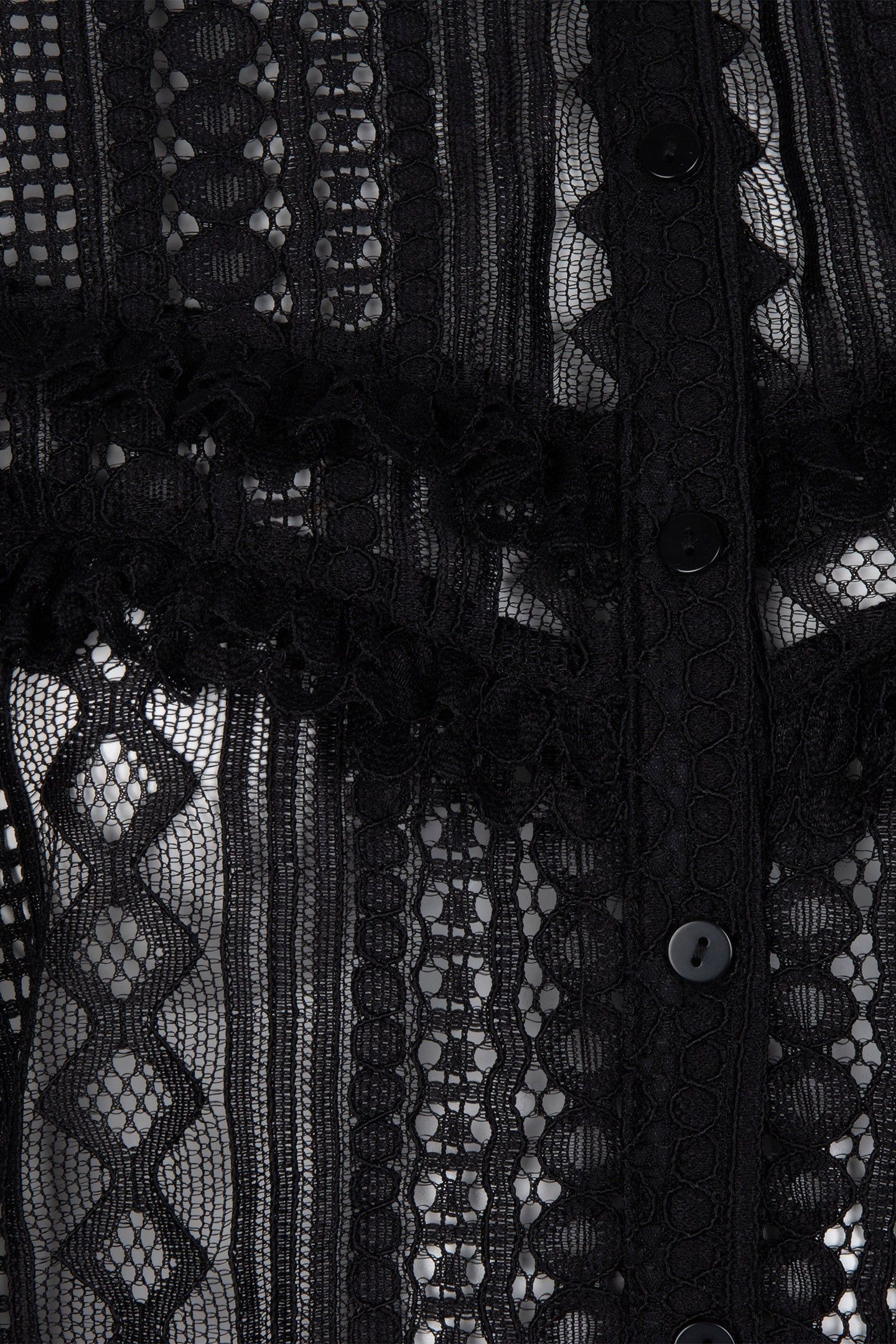 BLOUSE LACE PUFF SLVE BLACK 8