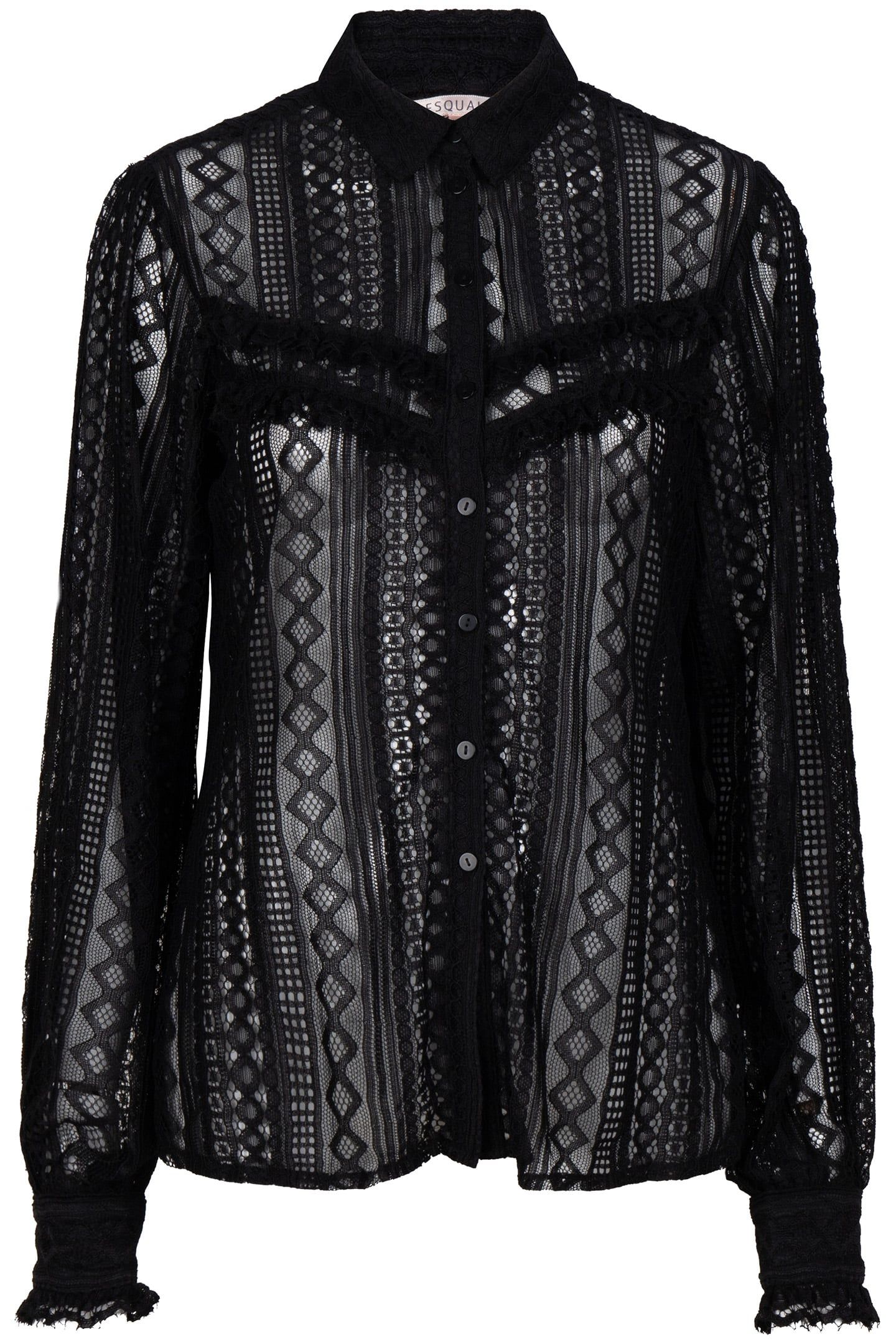 BLOUSE LACE PUFF SLVE BLACK 5