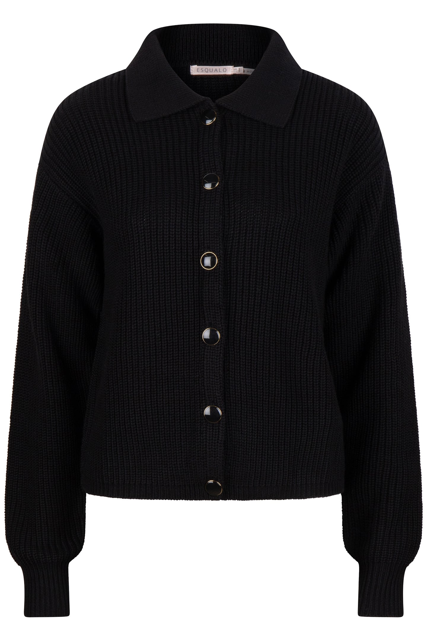 CARDIGAN POLO COLLAR BLACK 4