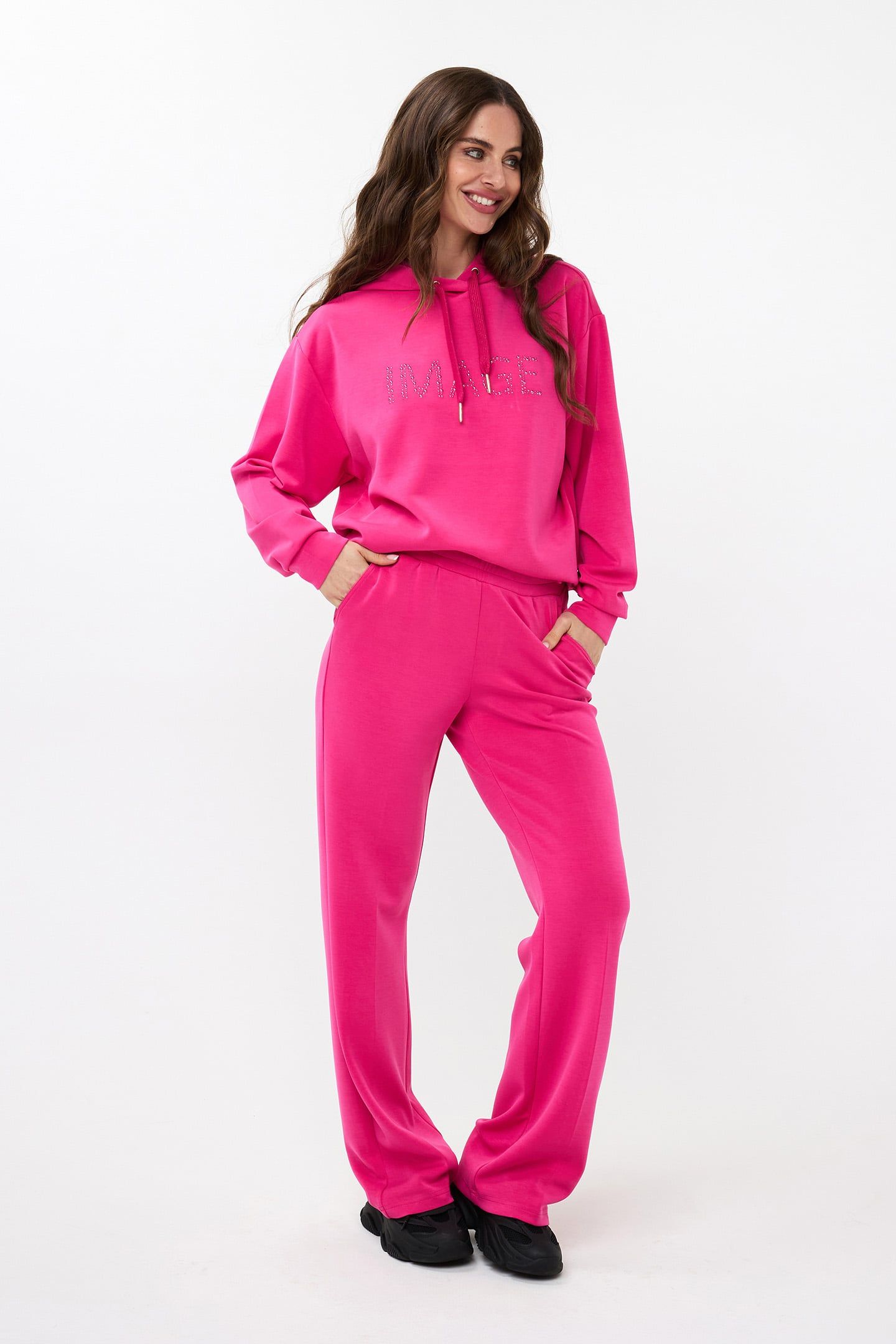 SWEATER HOODIE MODAL CERISE PINK 1