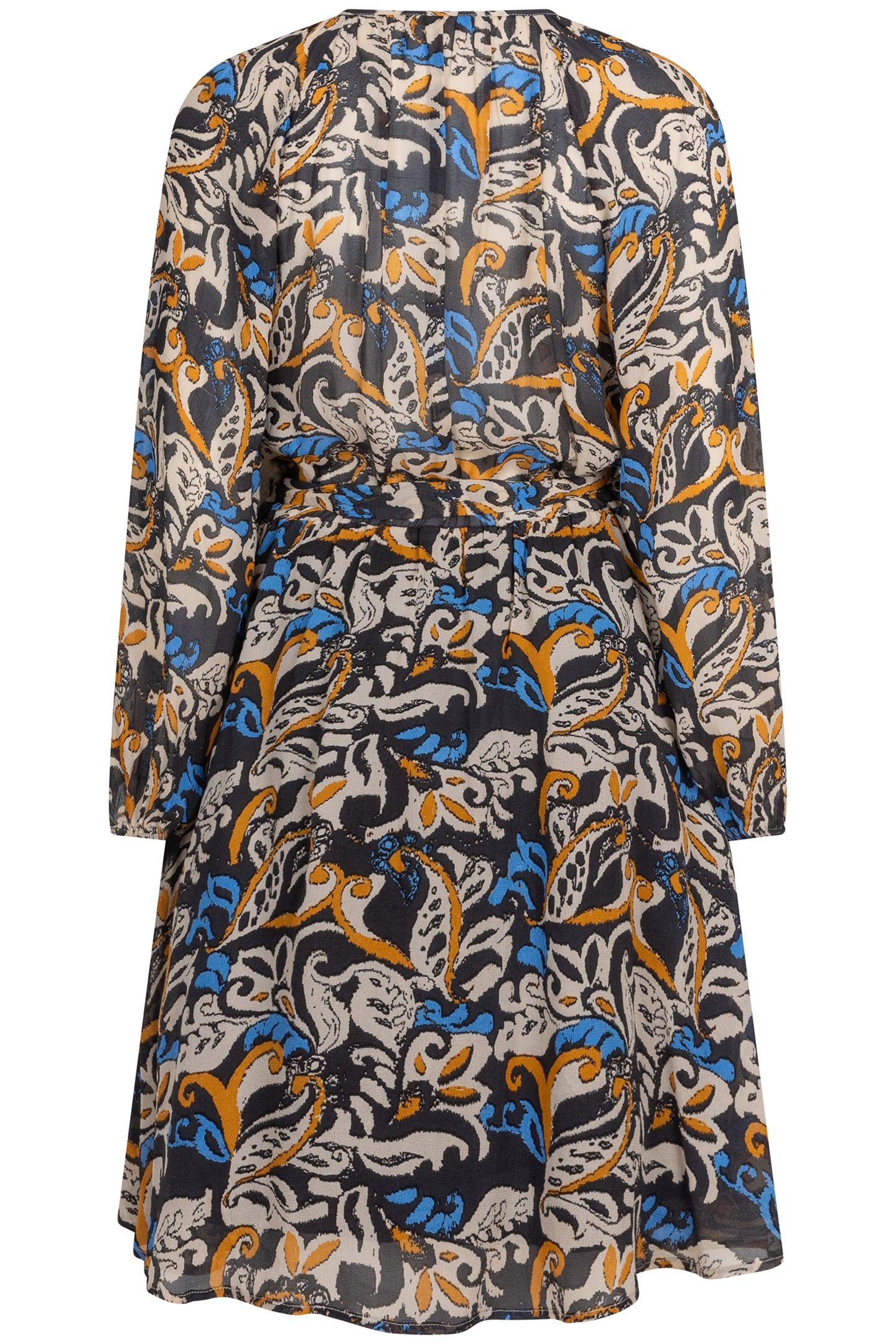 DRESS RAGLAN ELEGANT LEAVES PRINT 5