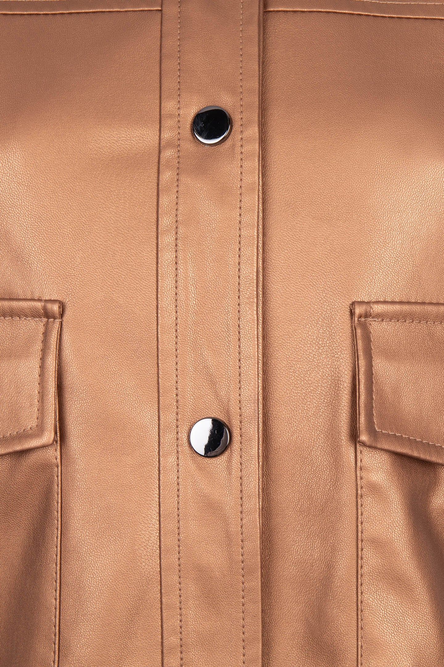 JACKET SHORT VEGAN LEATHER BRANDY 9