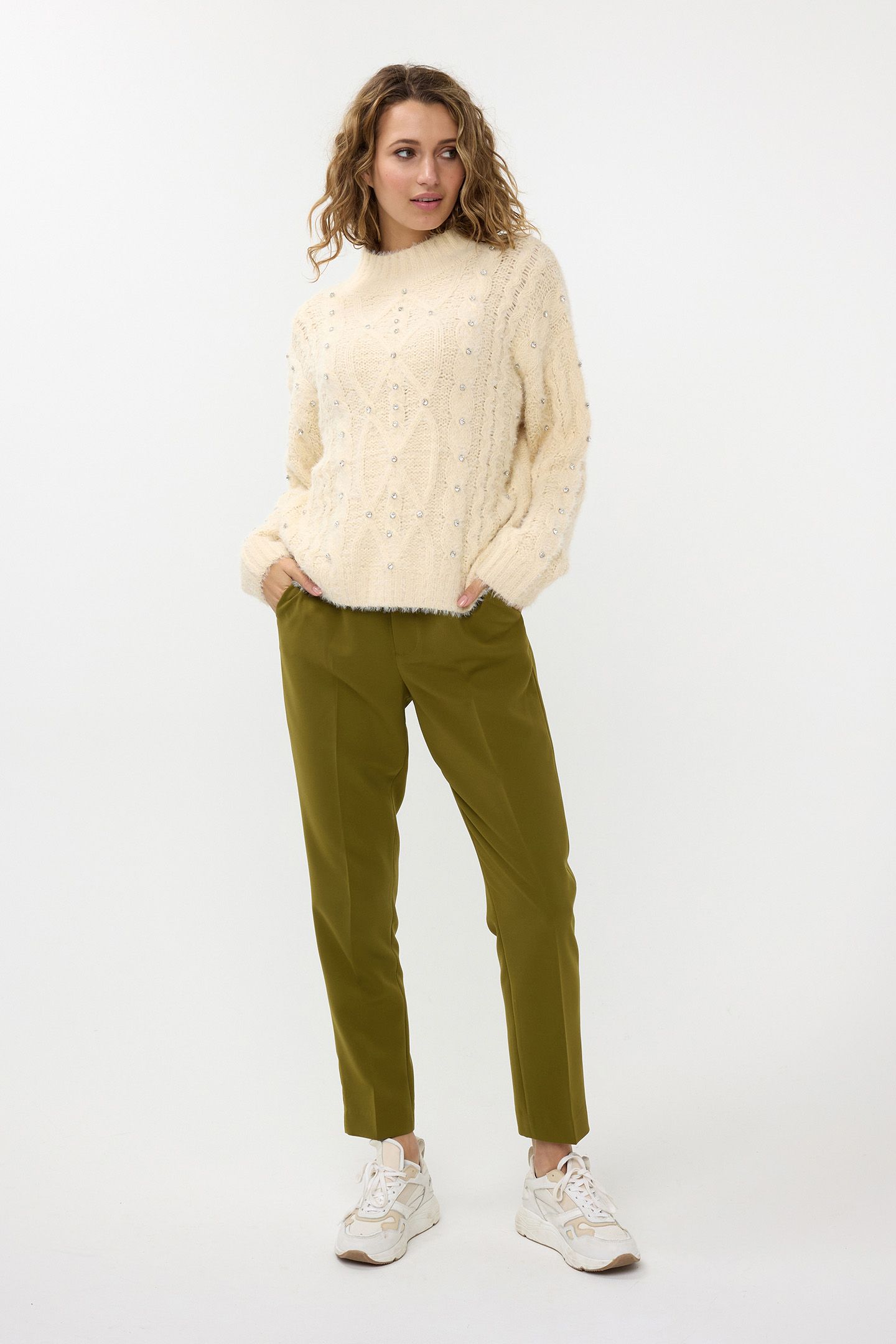 SWEATER CABLE STONES BISCUIT 2