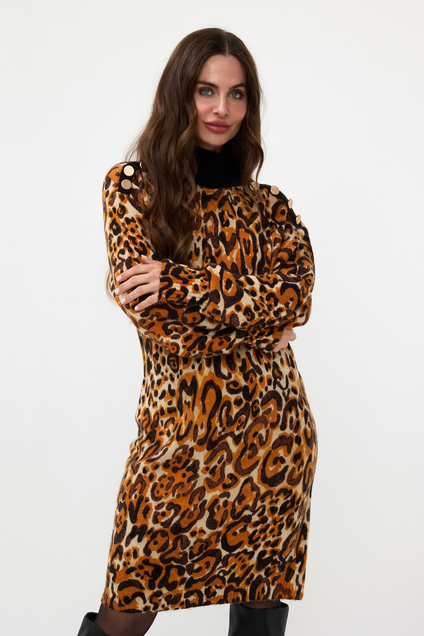 DRESS KNITTED ANIMAL LAND PRINT 1