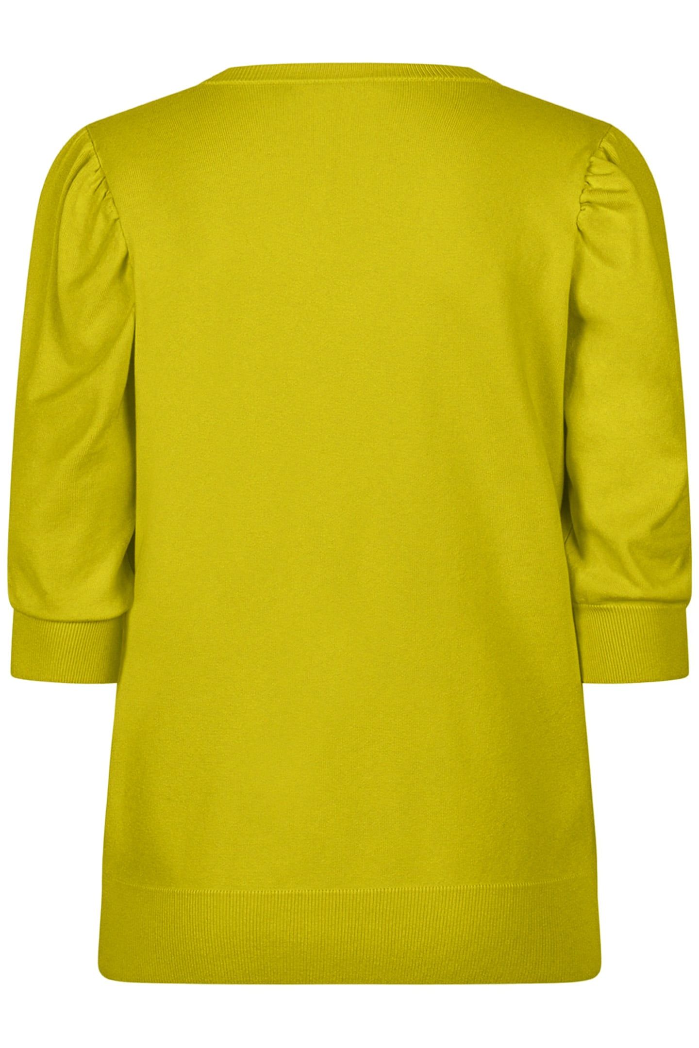 SWEATER SHORT PUFF SLVE BASIC KNIT MATCHA GREEN 4