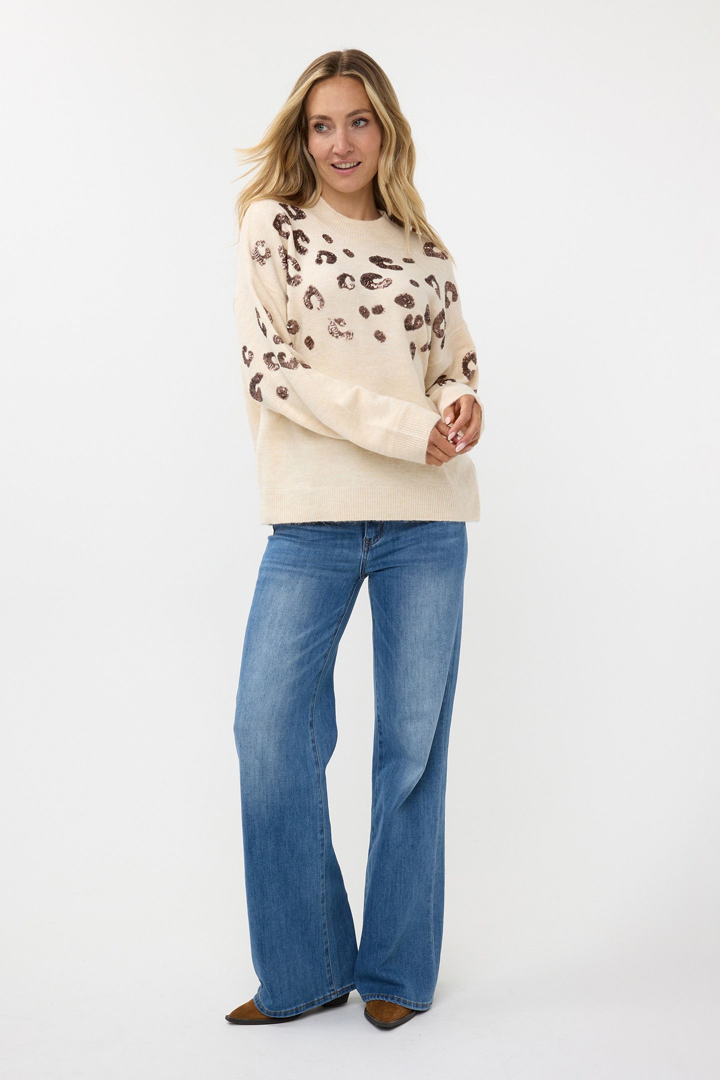 SWEATER ANIMAL SEQUINS BEIGE 2