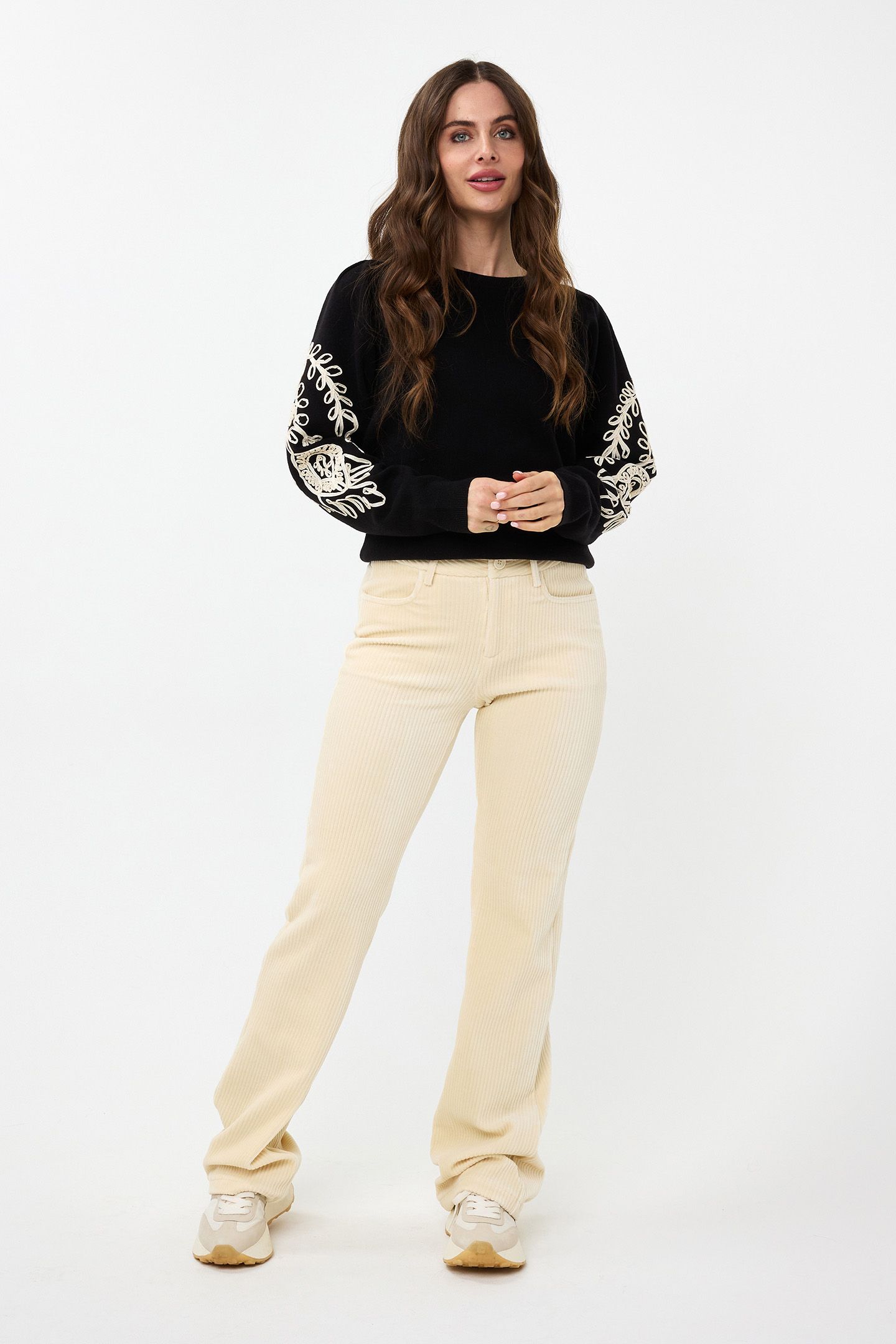 TROUSERS RIB FLAIR OFF WHITE 2