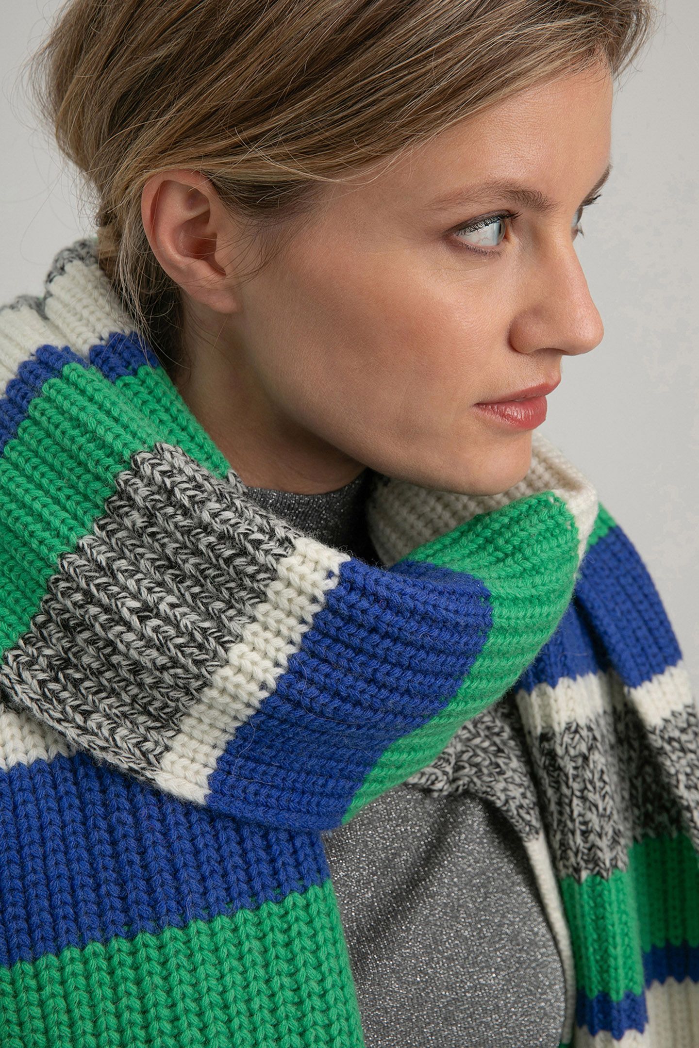 SABRINA SCARF PARROT GREEN STRIPE 3