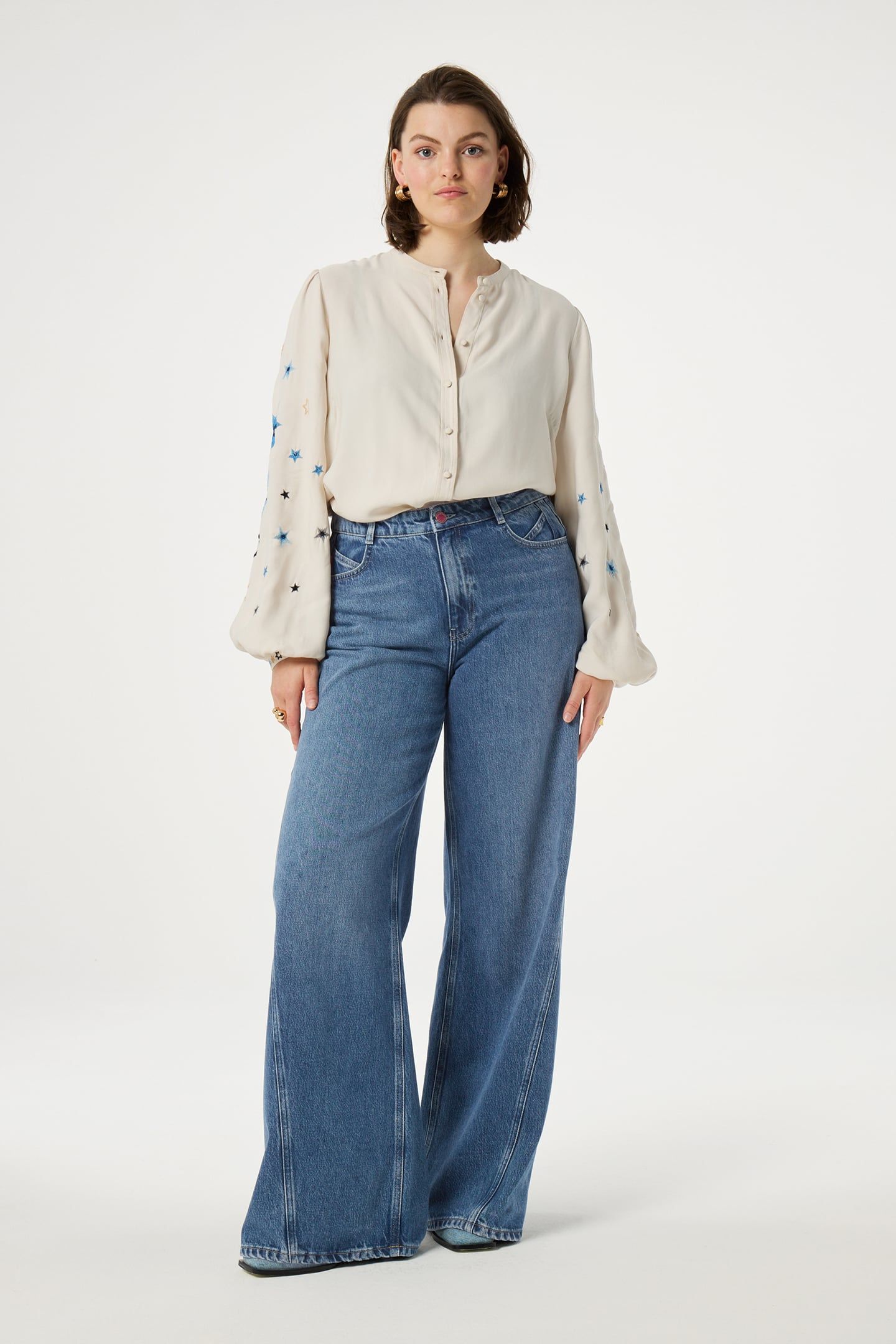HARRY BLOUSE WARM WHITE/BLUE 2