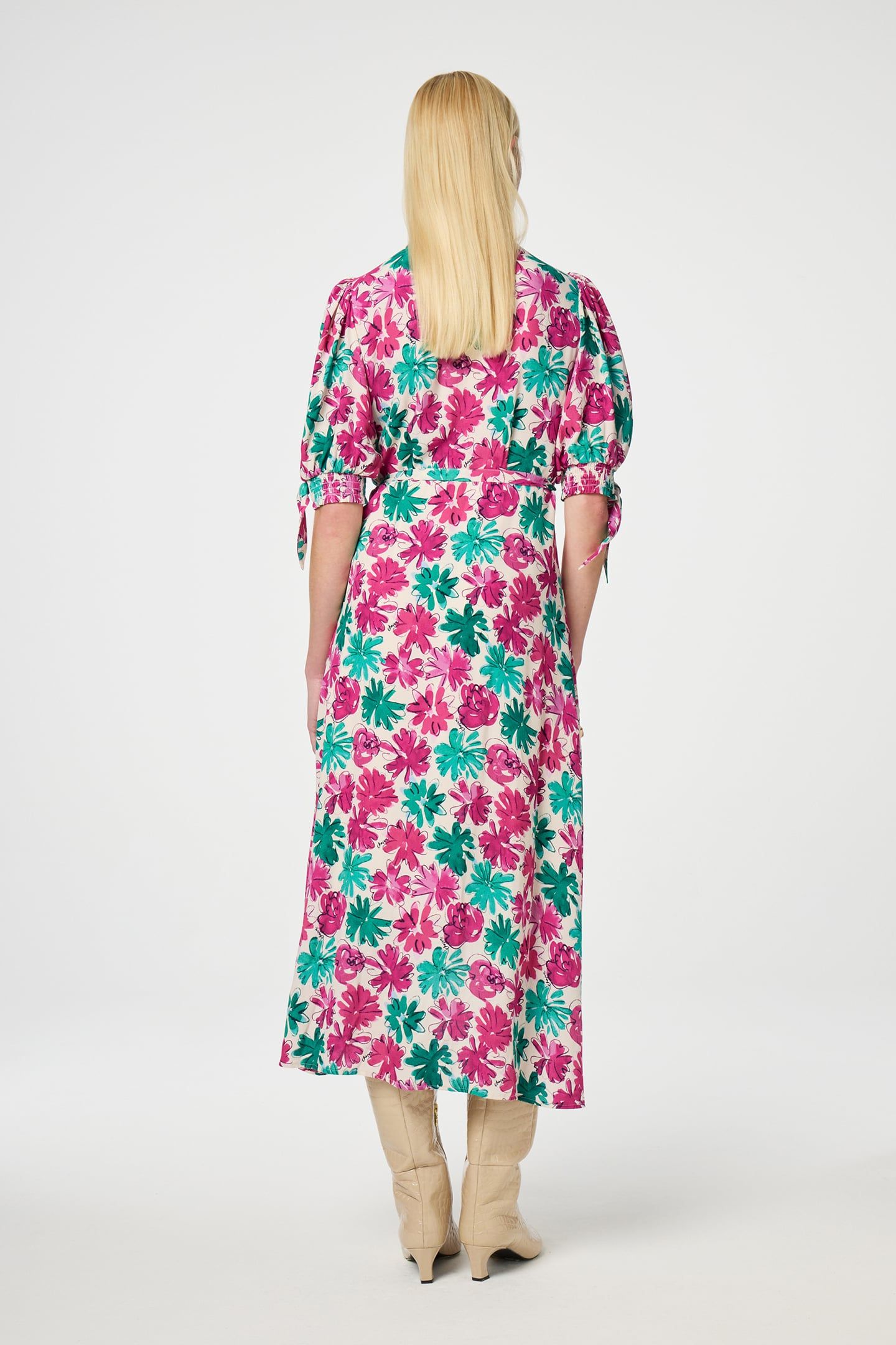 HANNAH DRESS WARM WHITE/PLUM PART 2