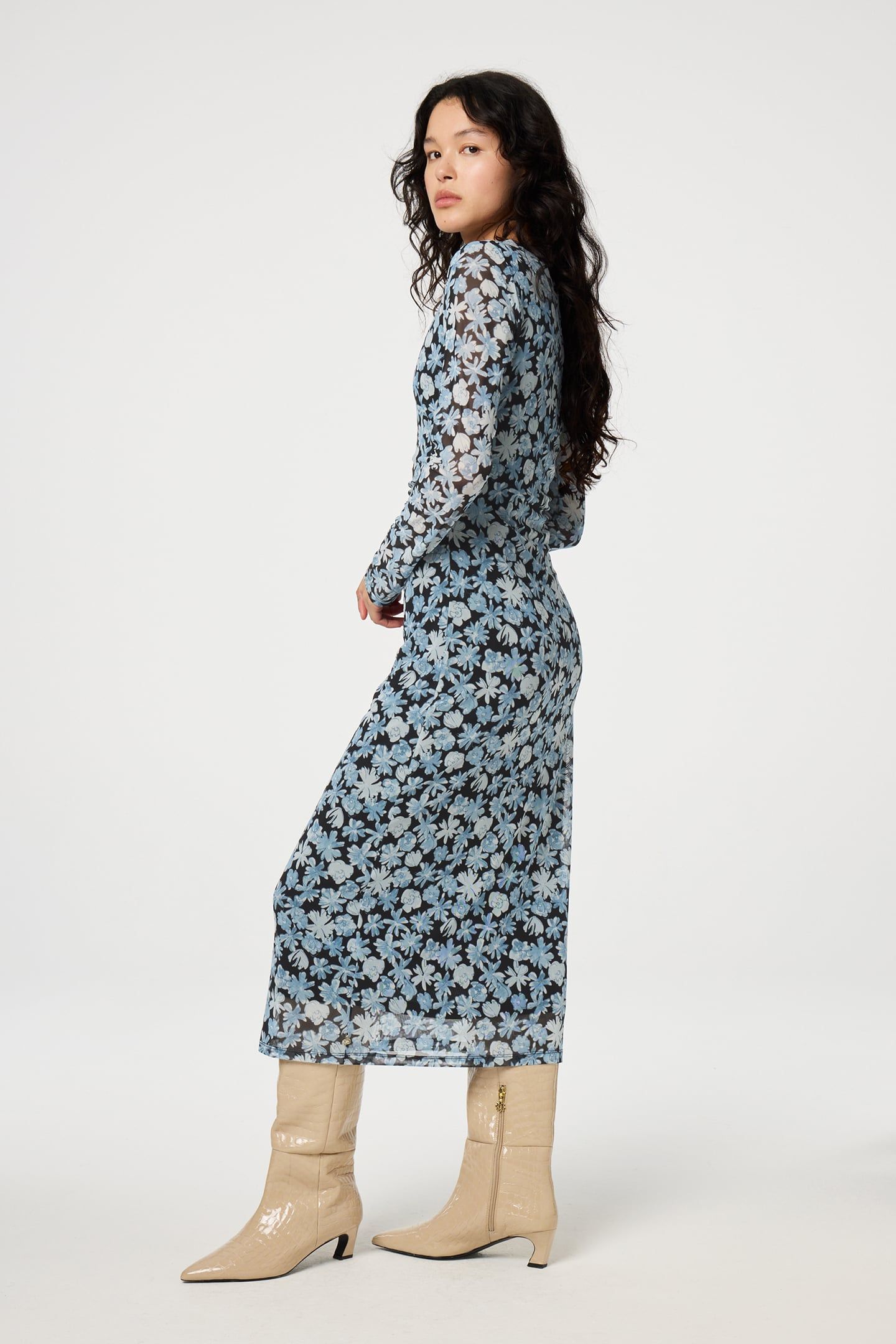 ZILA DRESS BLACK/BRIGHT BLUE 2