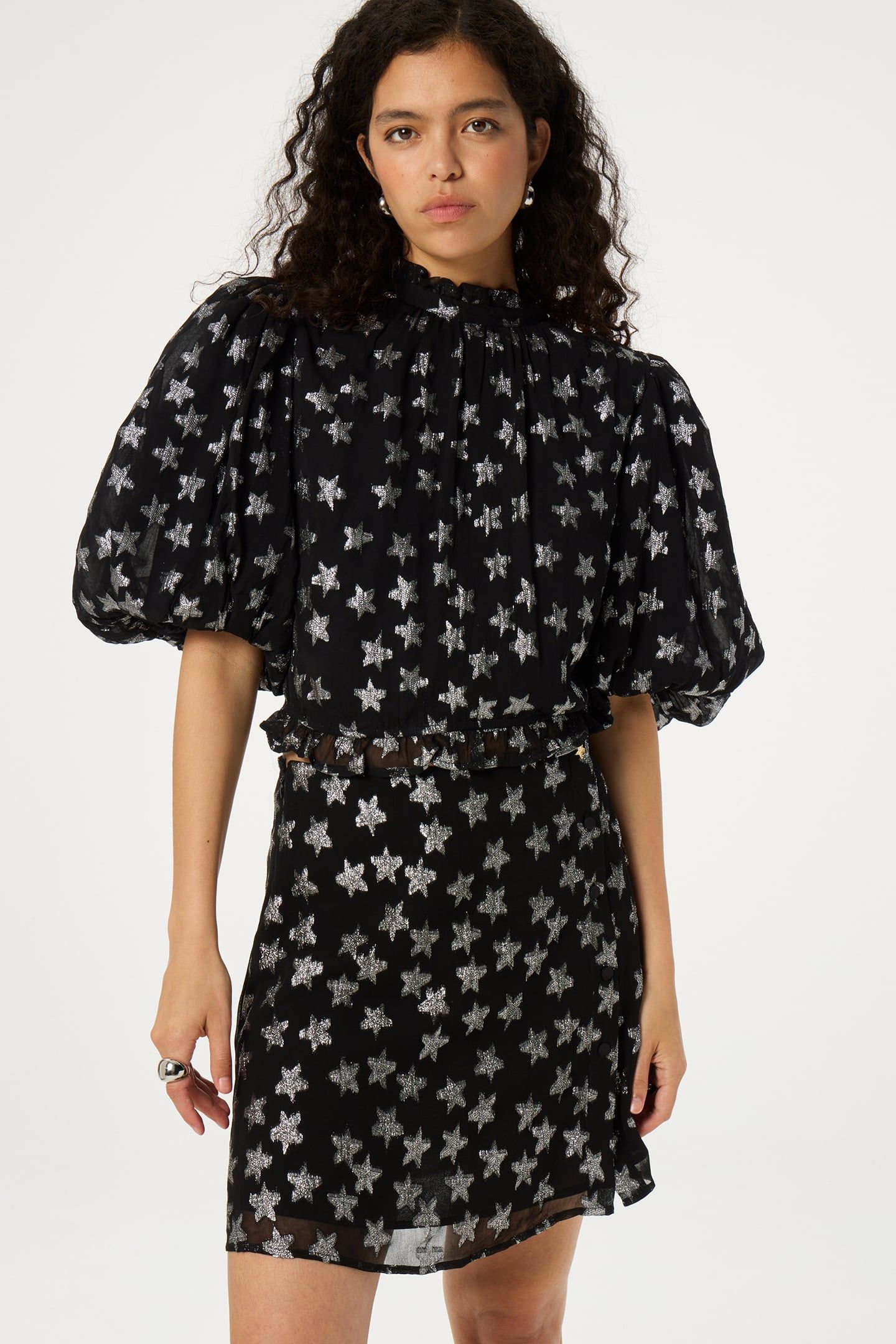 LILA SHORT SKIRT BLACK/SILVER 1