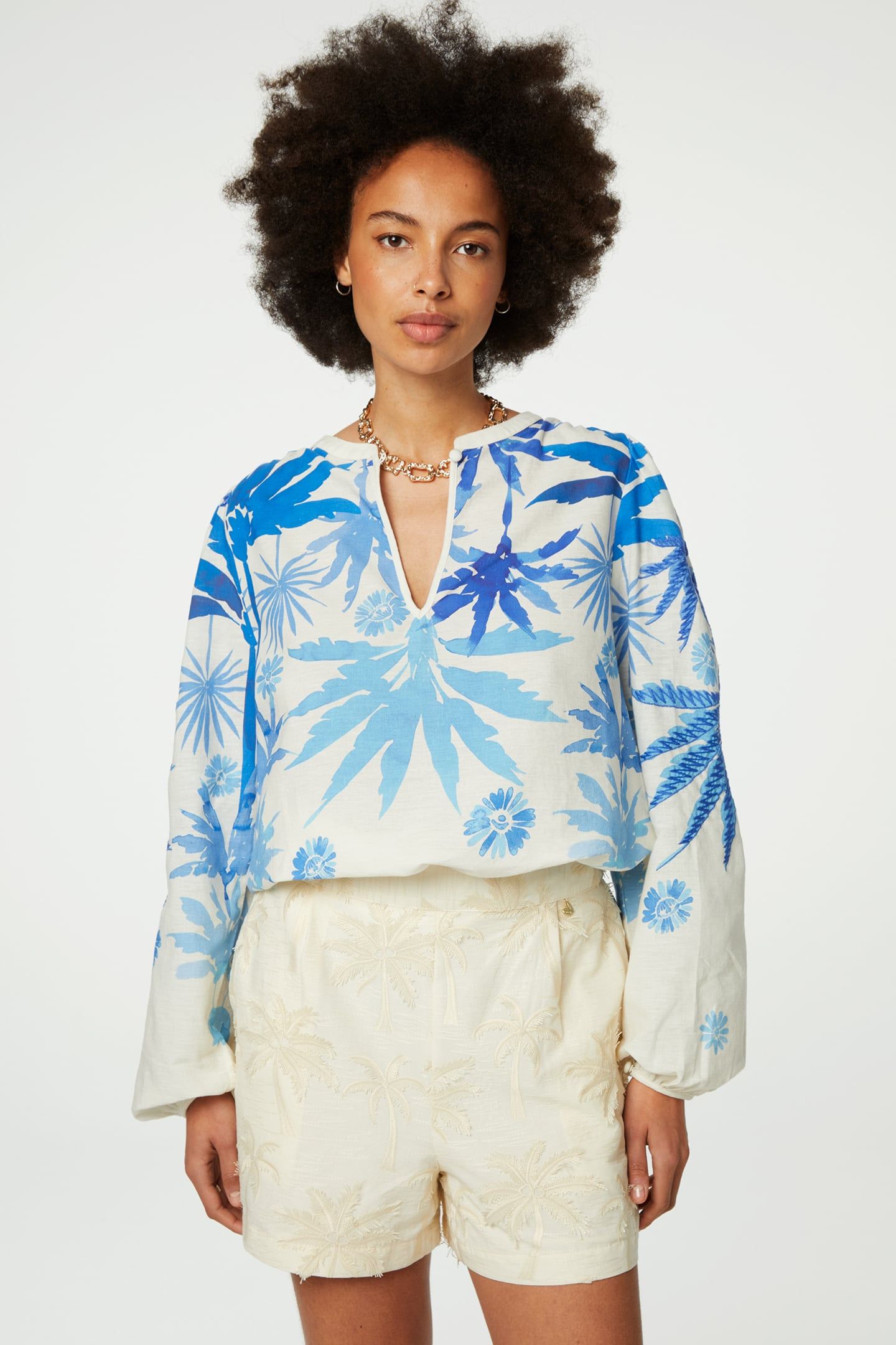 CARLY TOP WARM WHITE/BRIGHT BL 1