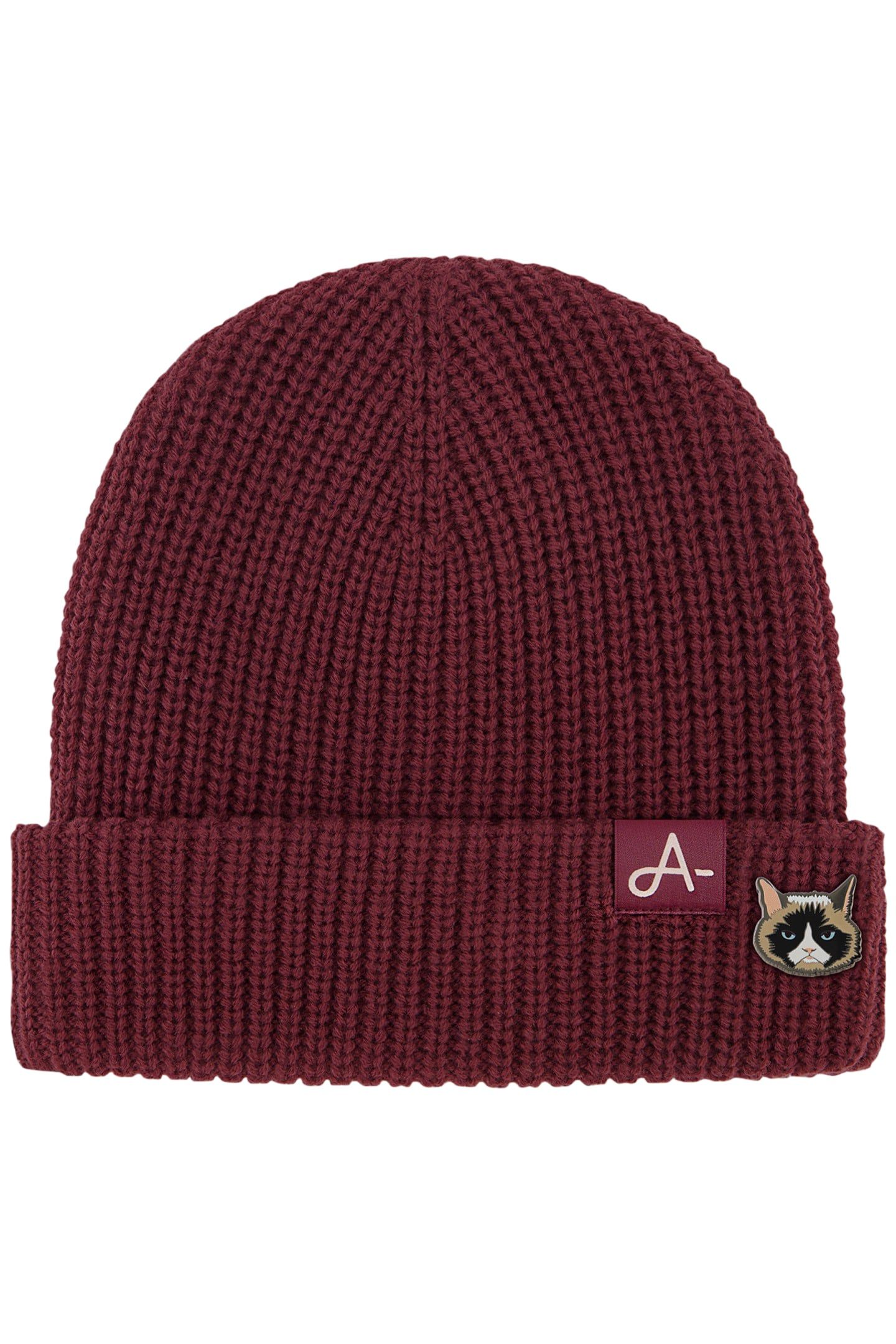 UNISEX BEANIE STONE RED CATFACE RUSSET BROWN 1