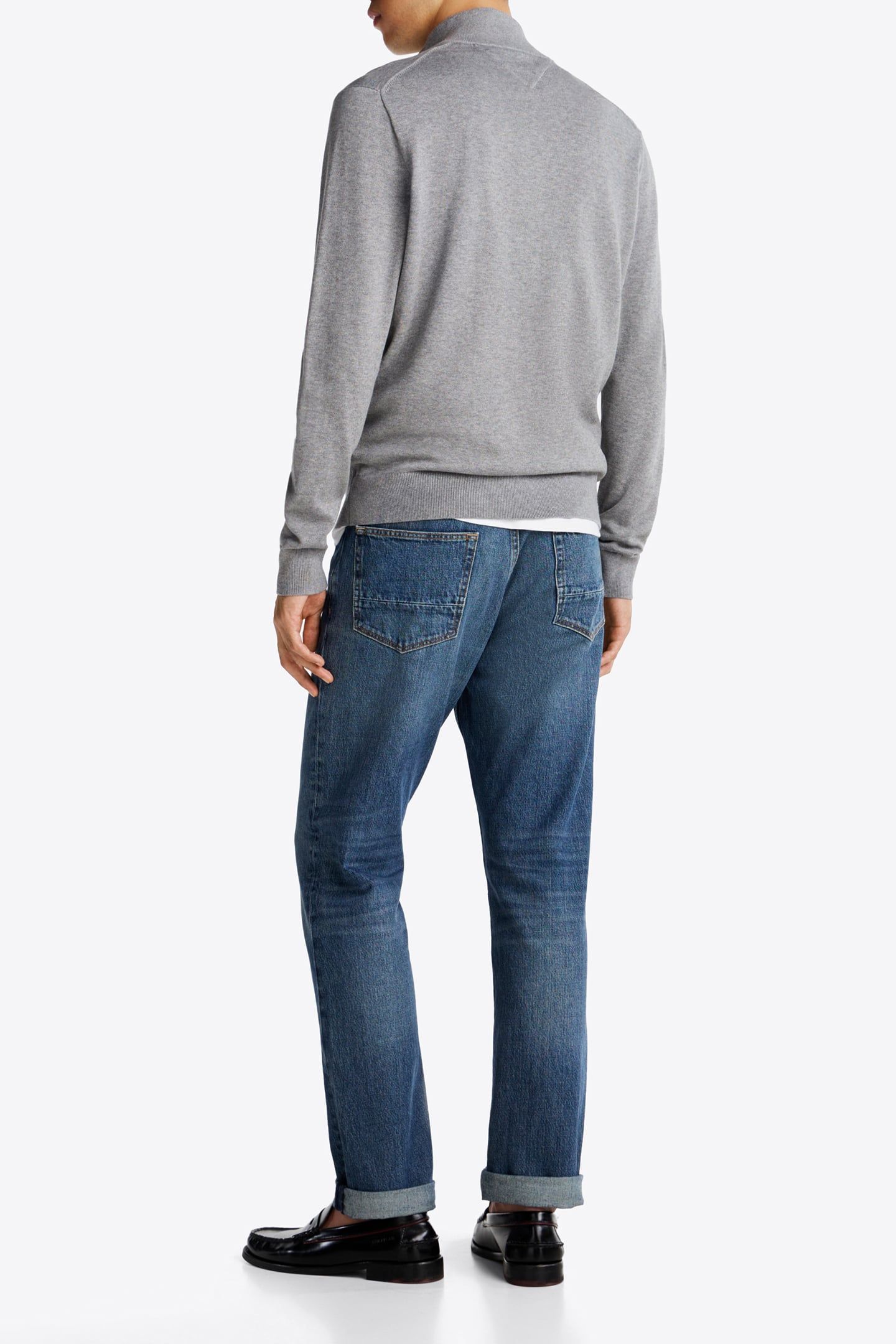 ESSENTIAL COTTON ZIP JUMPER MEDIUM GREY HEATHER 3