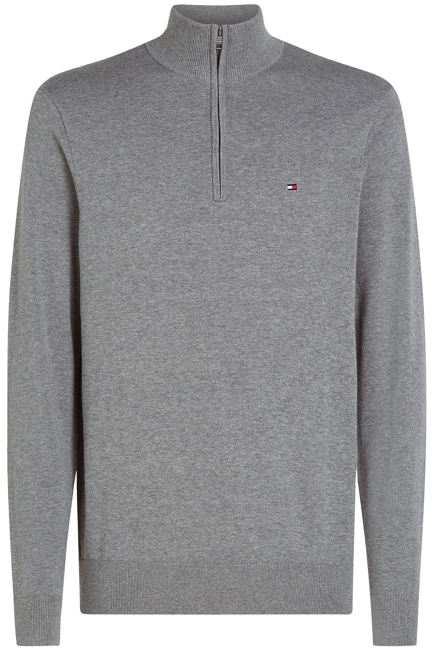 ESSENTIAL COTTON ZIP JUMPER MEDIUM GREY HEATHER 4