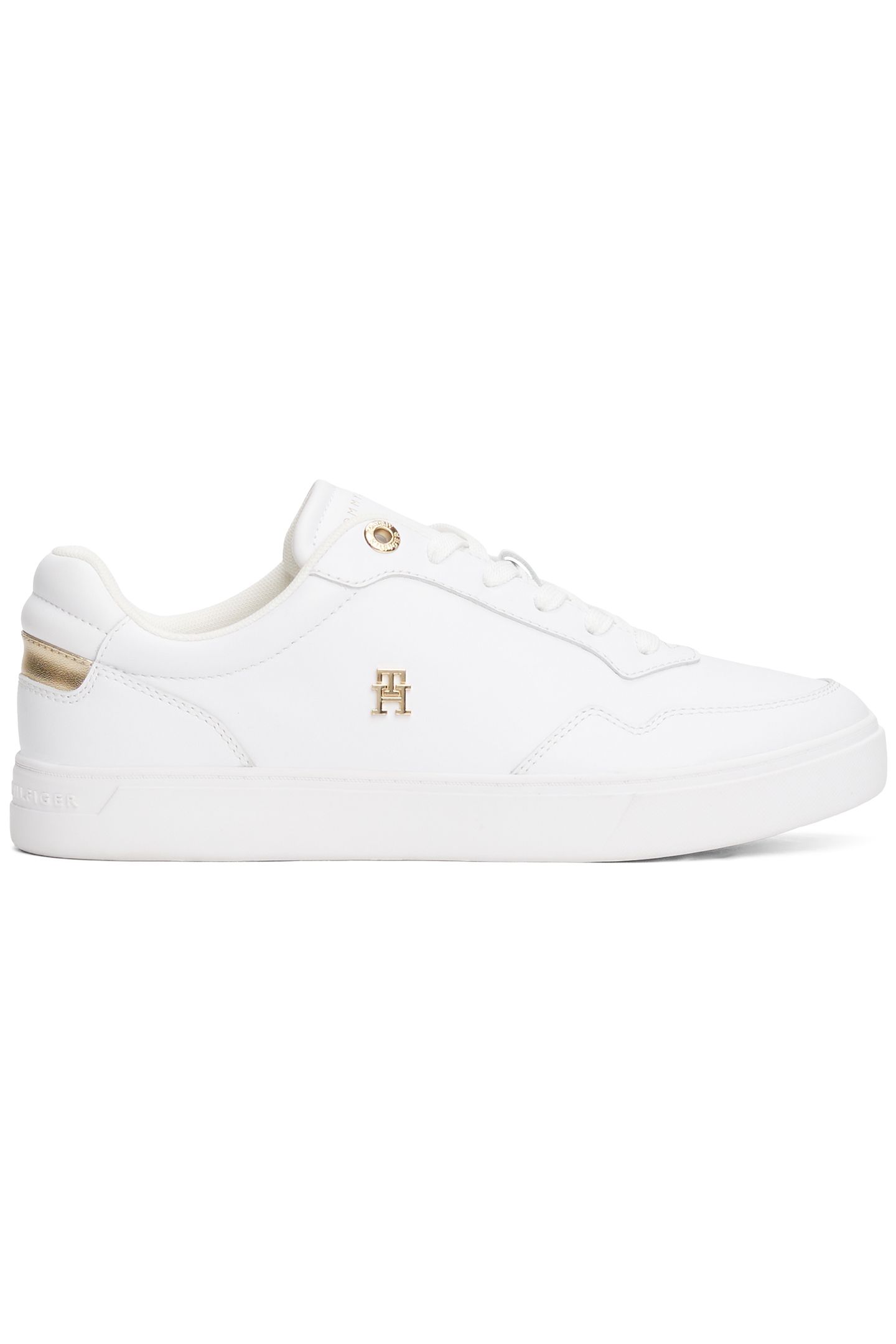 ESSENTIAL ELEVATED COURT SNEAKERS WHITE/GOLD 2