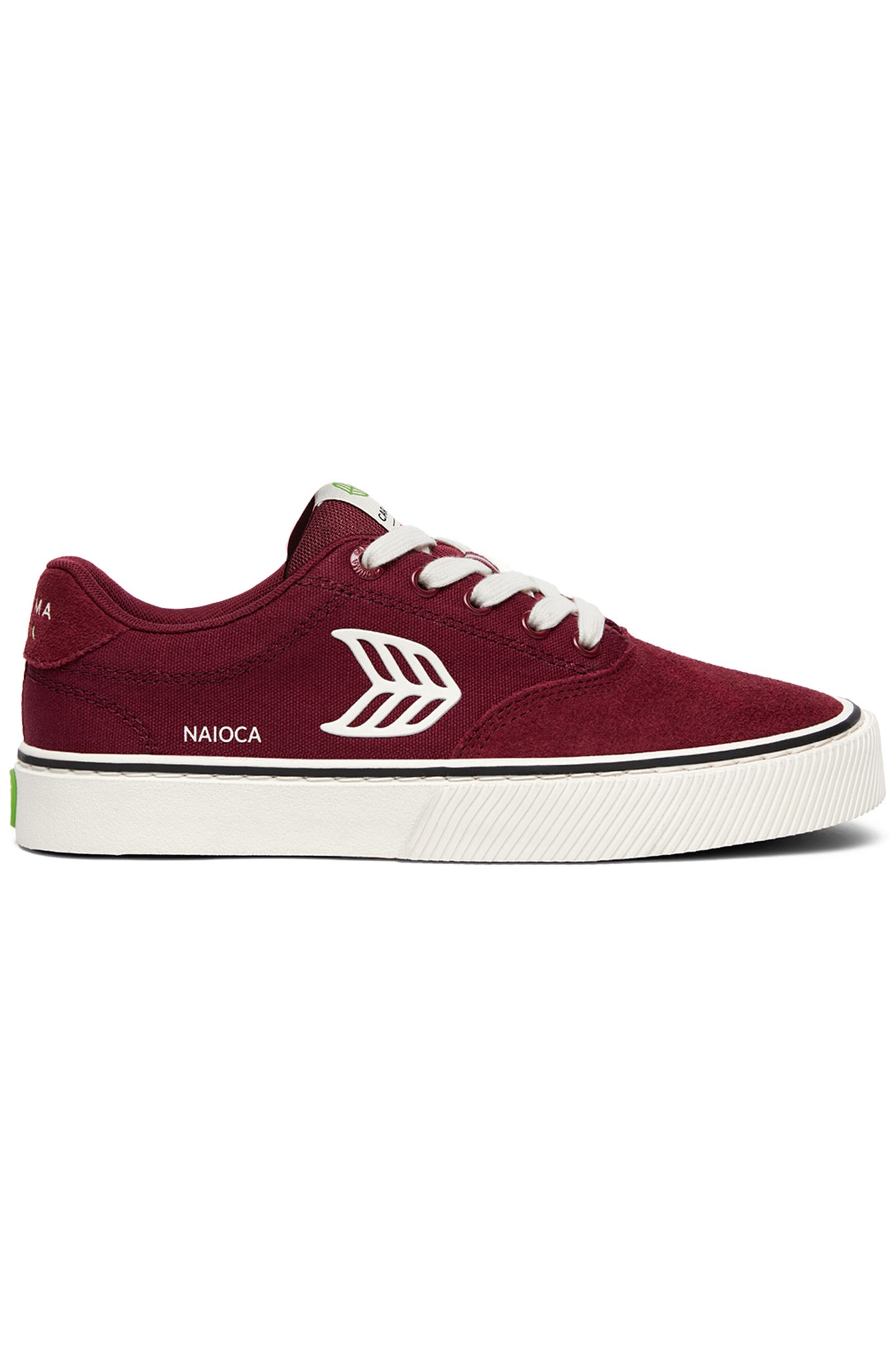 NAIOCA PRO SUEDE AND CANVA CABERNET RED IVORY LOGO 1