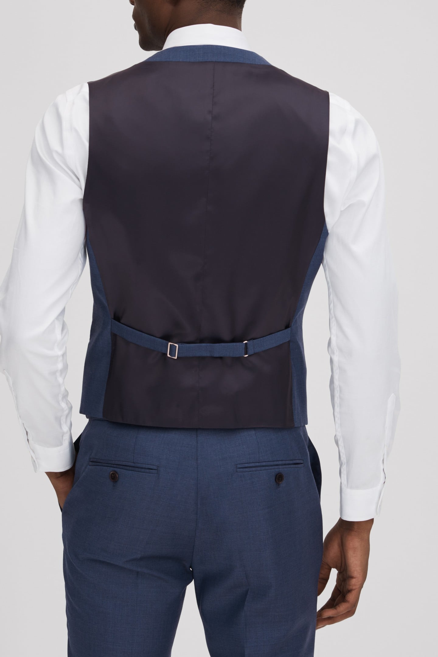PLAIN WOOL WAISTCOAT BRIGHT BLUE 3