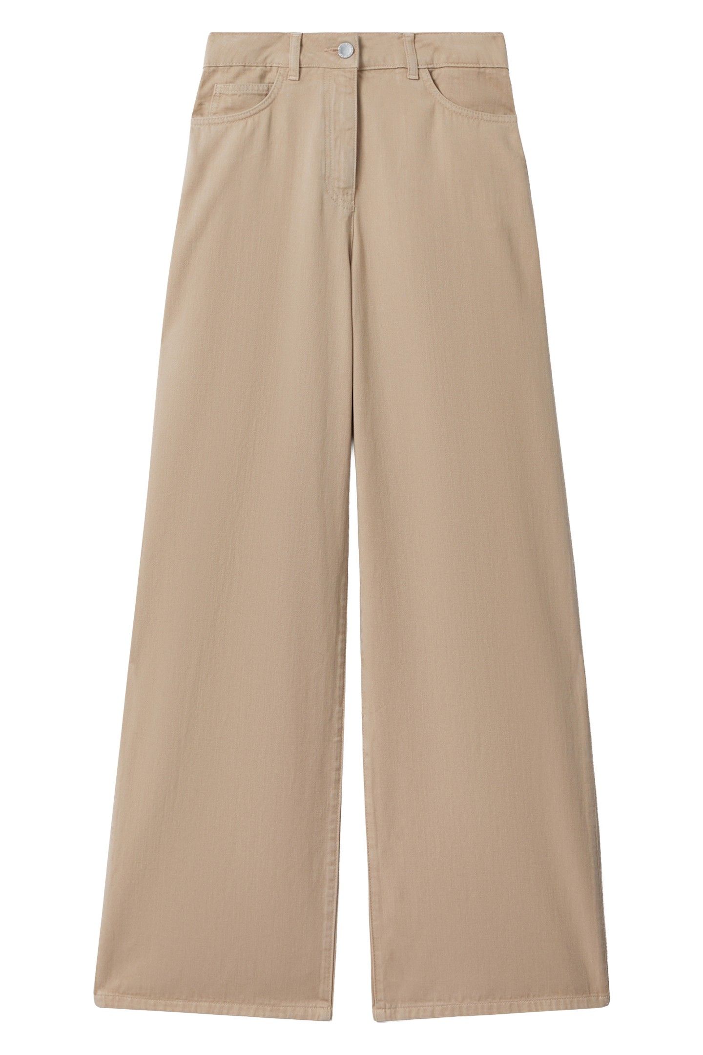 COTTON DENIM WIDE LEG TROUSER LIGHT CAMEL 5