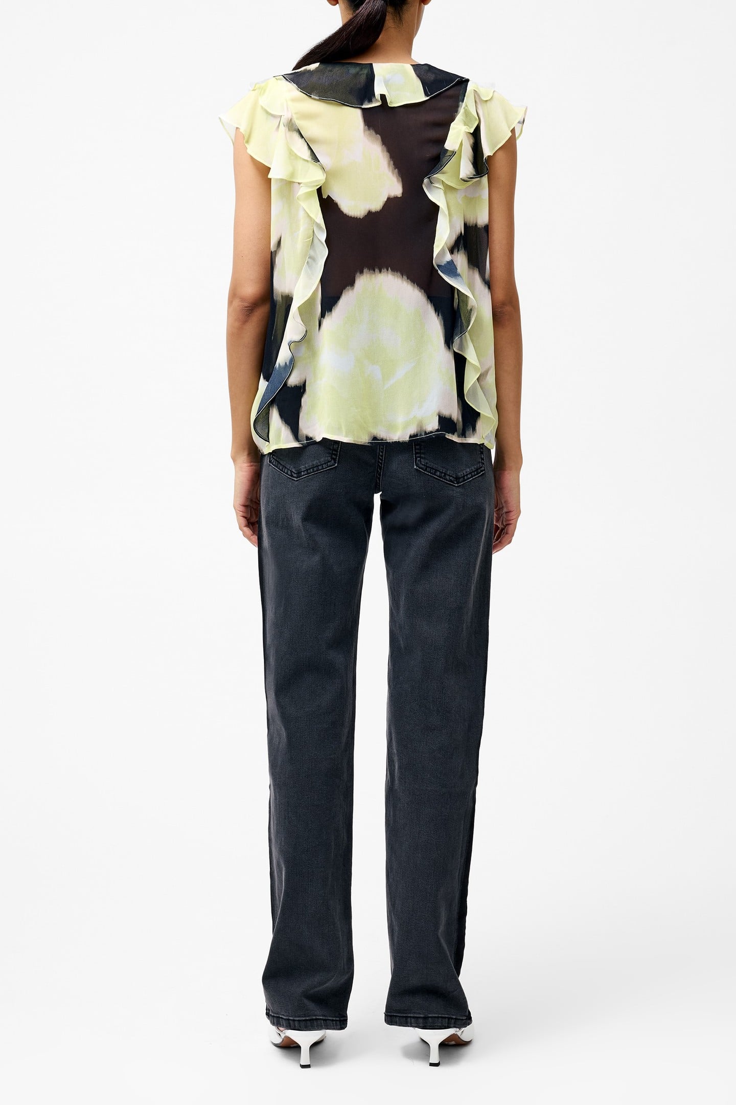 NATALIE EMINIA CHIFFON RUFFLE LIGHT LIME GREEN MUL 4