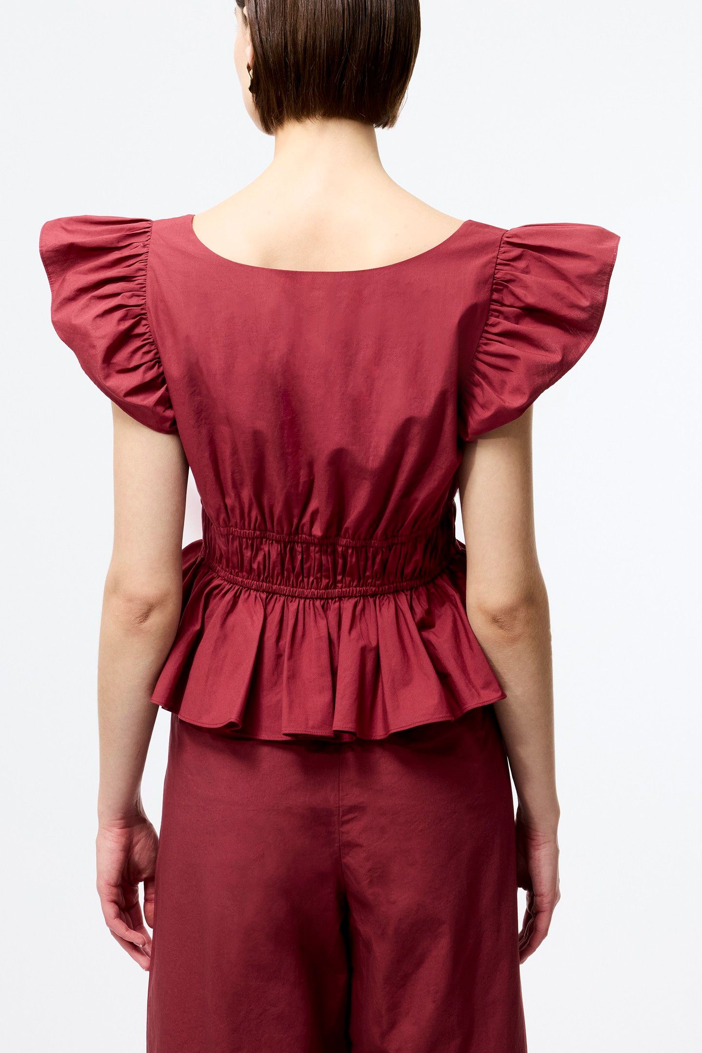 CAMBRIA COTTON SCOOP NECK TOP SUMMER BURGUNDY 2