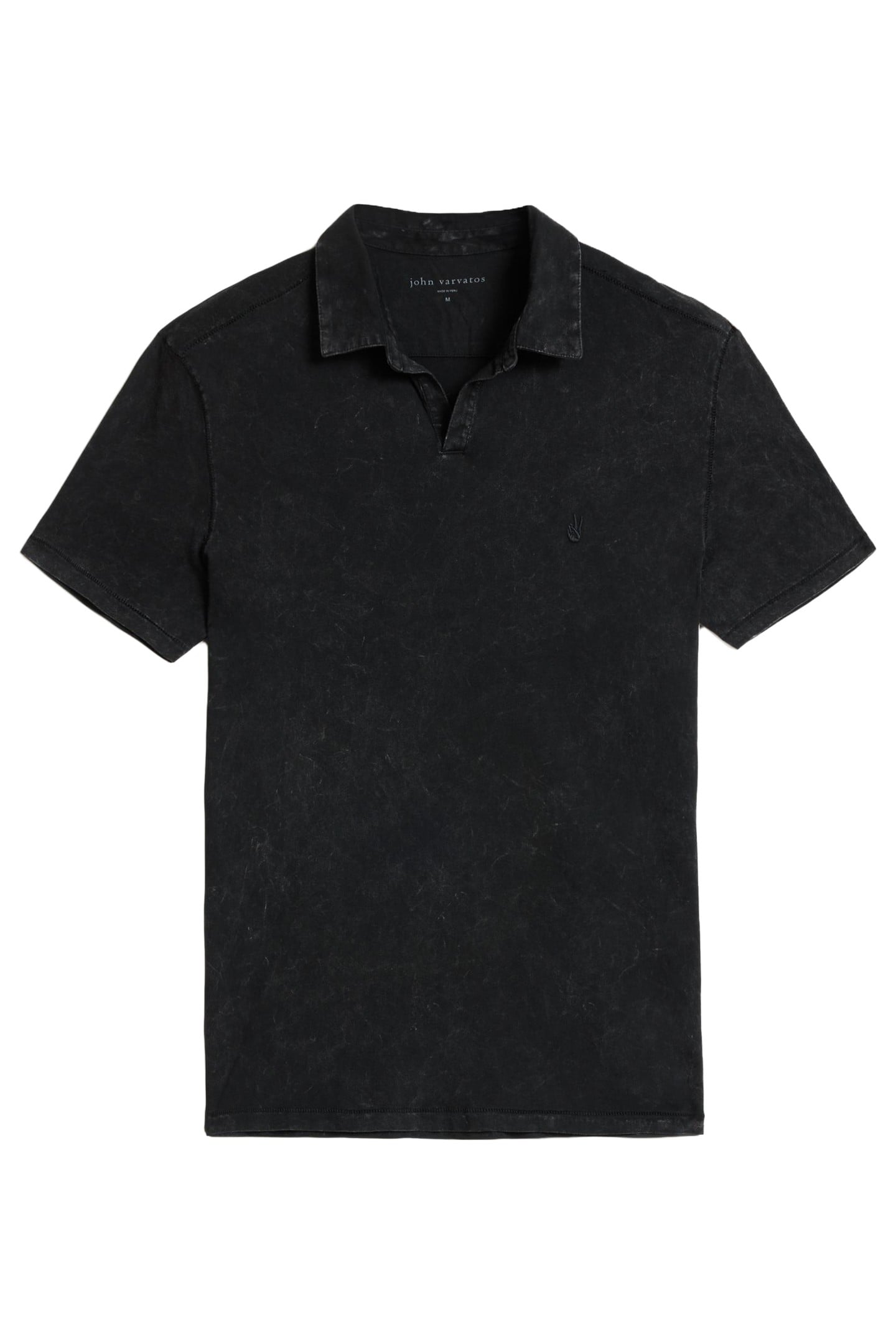 BODHI SS POLO IN MARBLE WASH BLACK 1