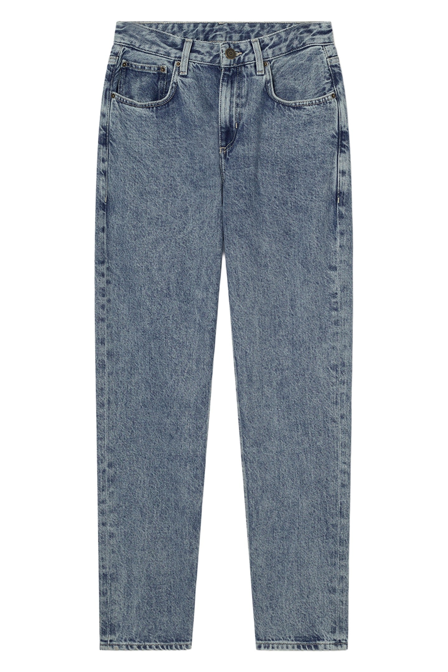 5 POCKETS STRAIGHT LONG LOW WAIST JEANS LIGHT BLUE STONE 1