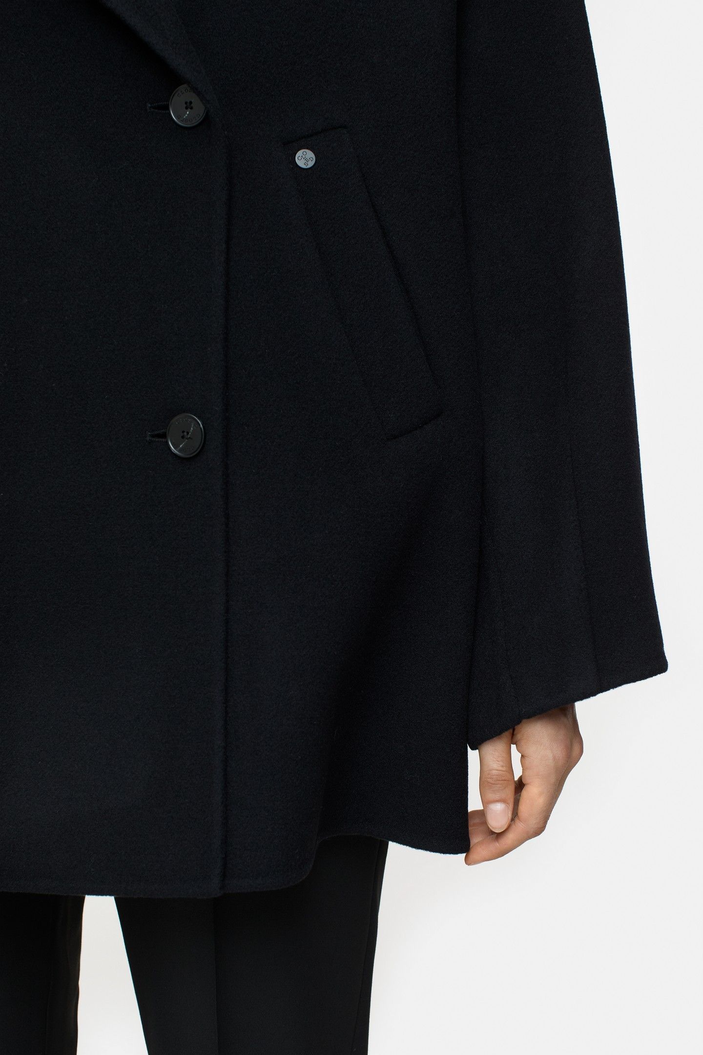 DOUBLE BREASTED COAT JACKET BLACK 8