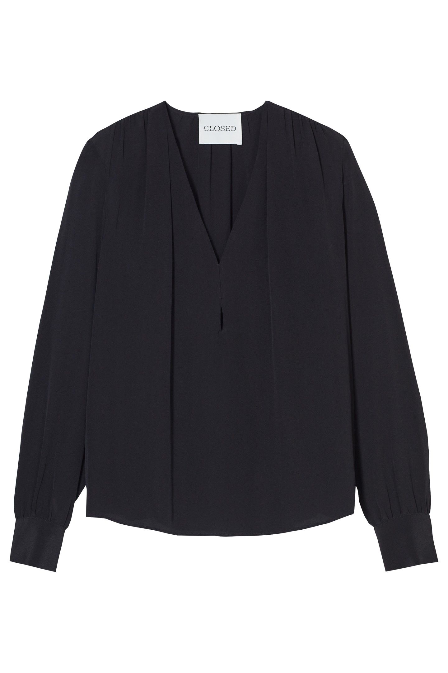 V-NECK BLOUSE SHIRT BLACK 3