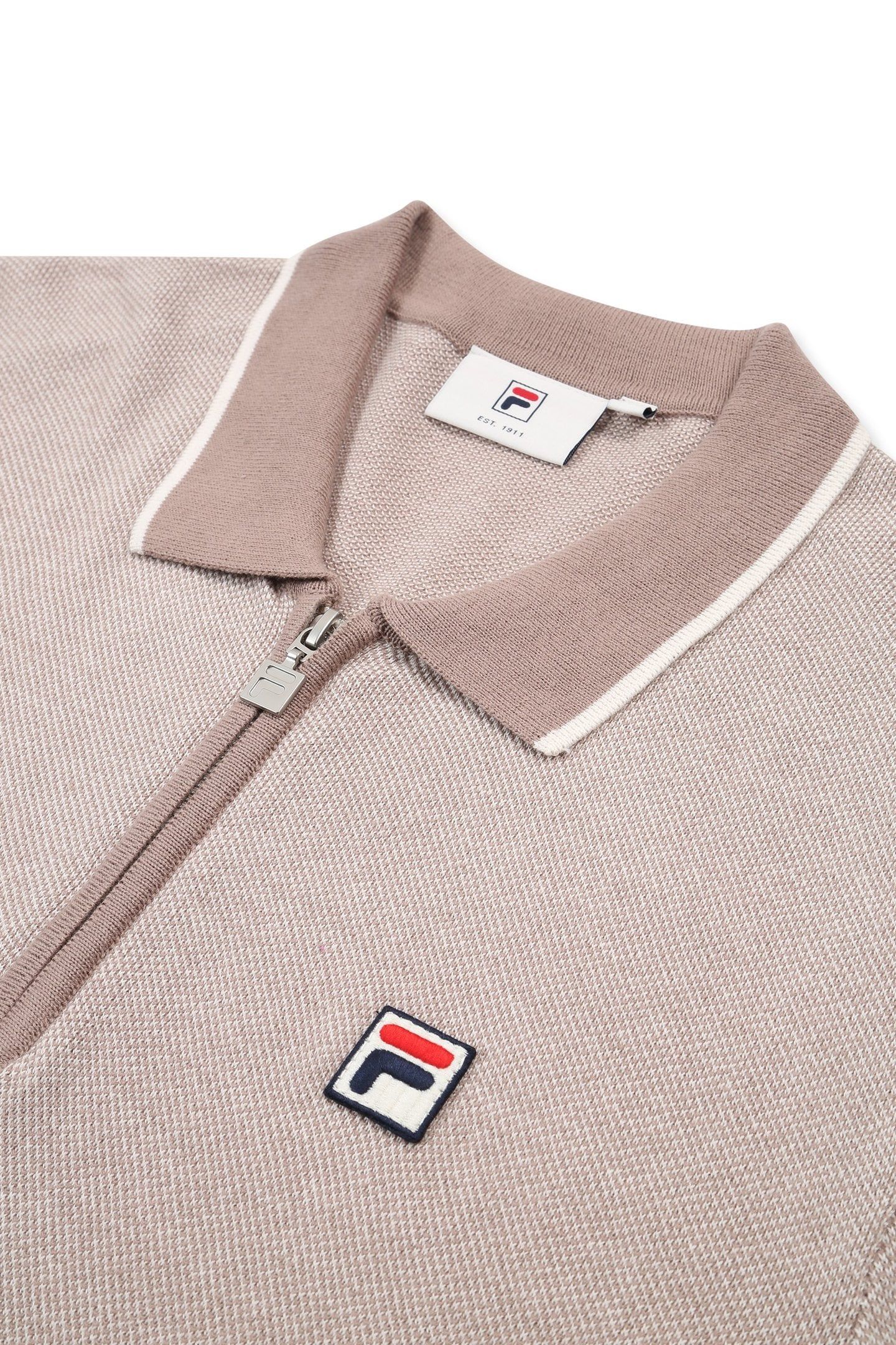 LUCINO REGULAR KNIT POLO SHIRT TAUPE GRAY MELANGE 6