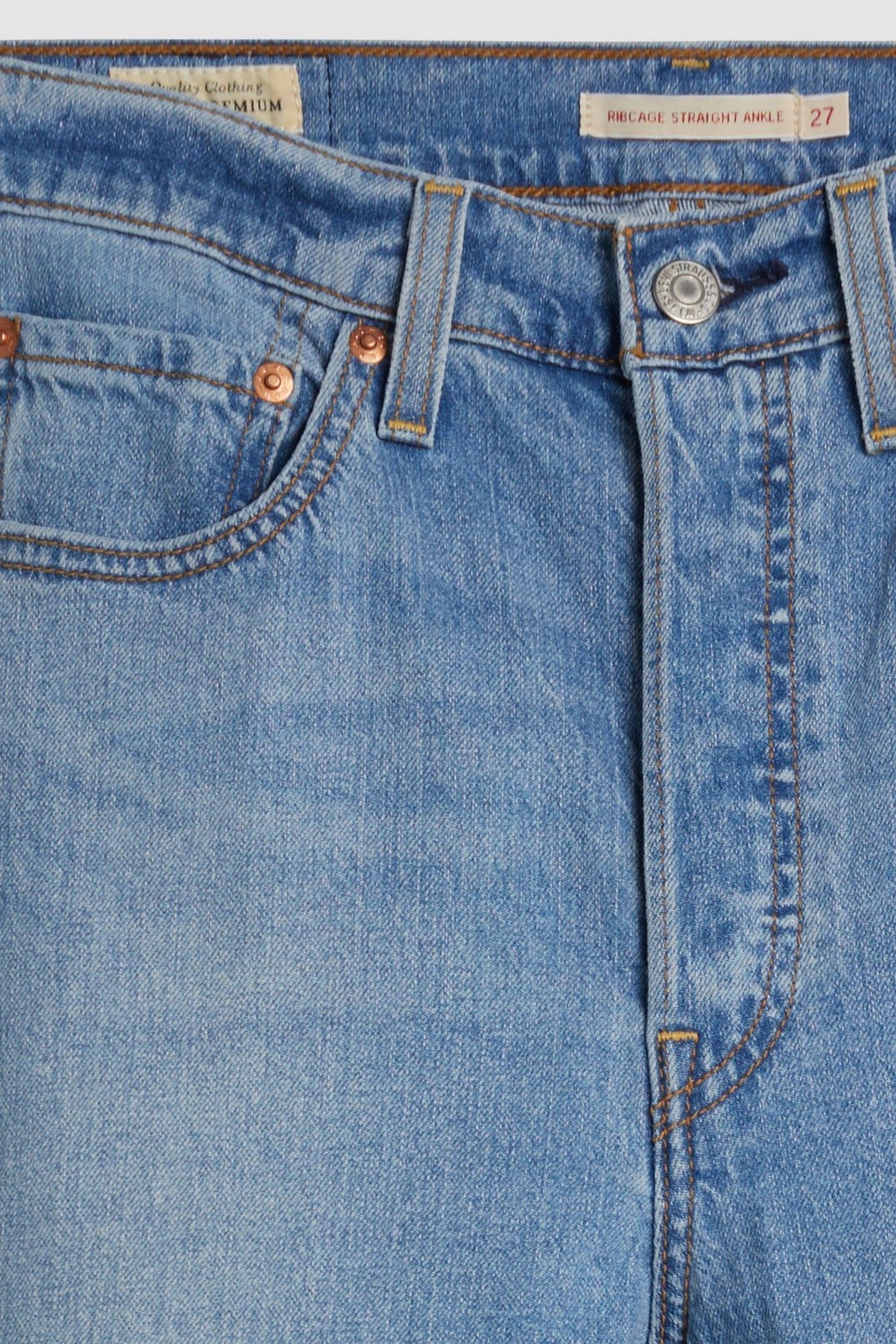RIBCAGE STRAIGHT ANKLE COTTON LINEN JEANS MED INDIGO 8