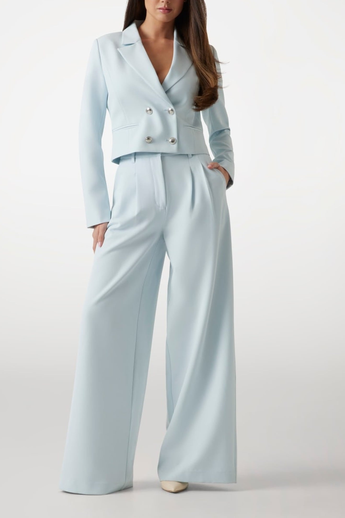 GUESS ECO ANDREE CROP BLAZER SKY HIGH 2