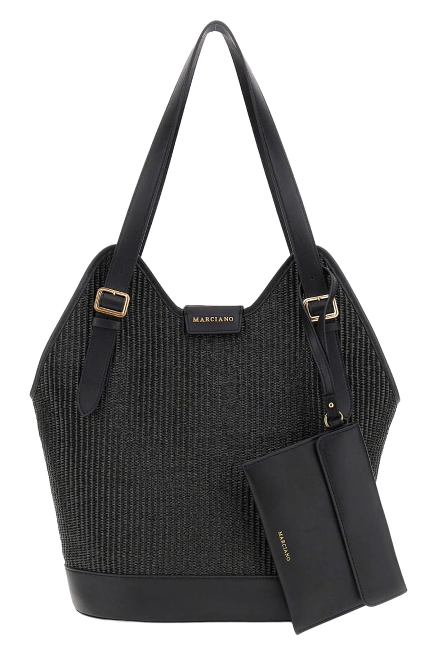 MARCIANO BY GUESS RAFFIA HOBO JET BLACK 3