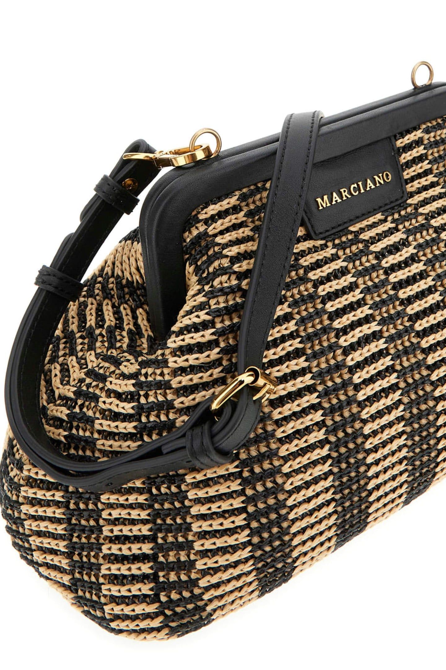 MARCIANO BY GUESS RAFFIA POUCH BLACK/NATURAL 10